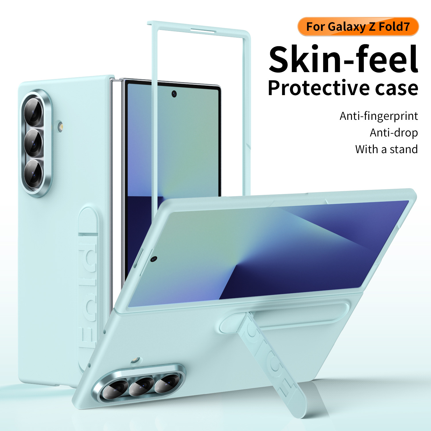 Compatible with Samsung Z Fold8/7/6 phone case, 5/4/3 screen protector, all-in-one stand, official folding protective case.
