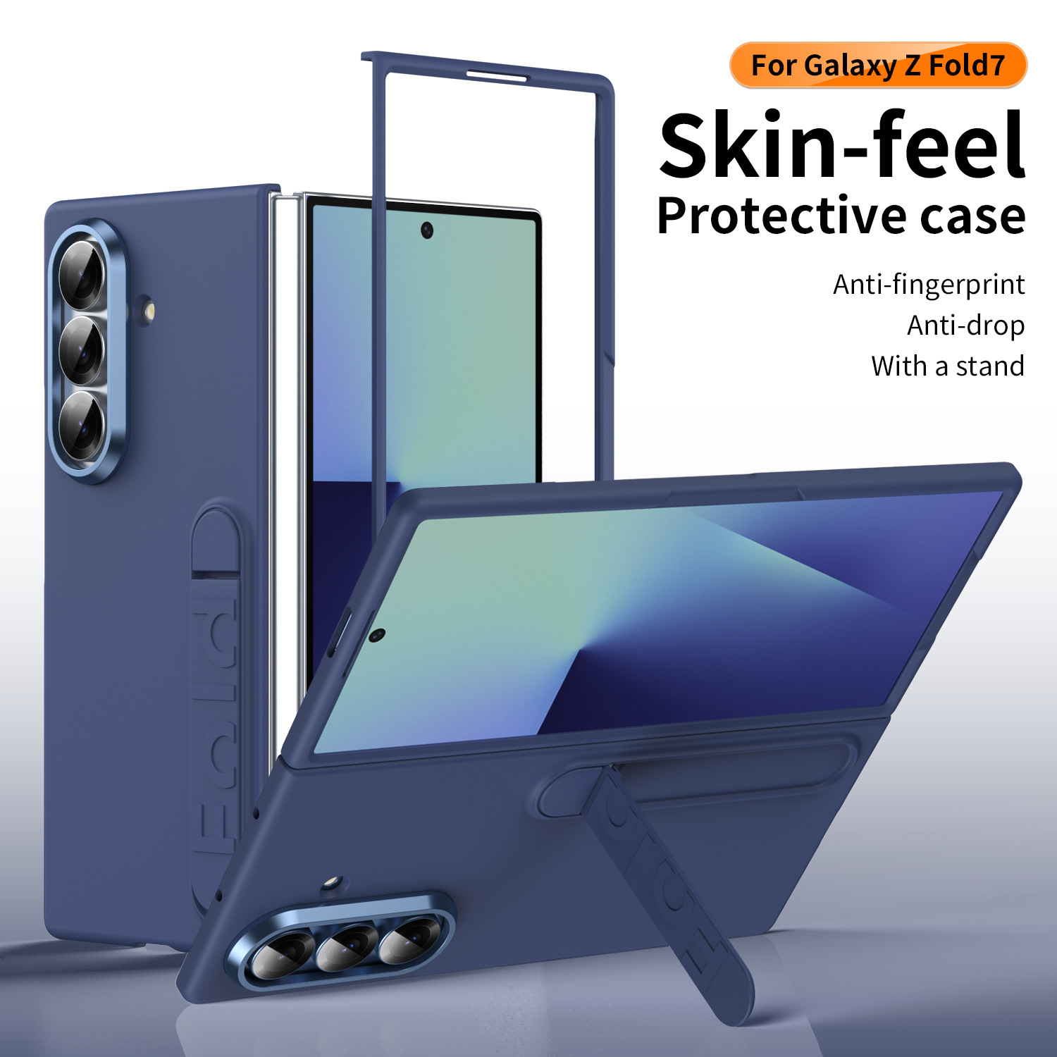 Compatible with Samsung Z Fold8/7/6 phone case, 5/4/3 screen protector, all-in-one stand, official folding protective case.