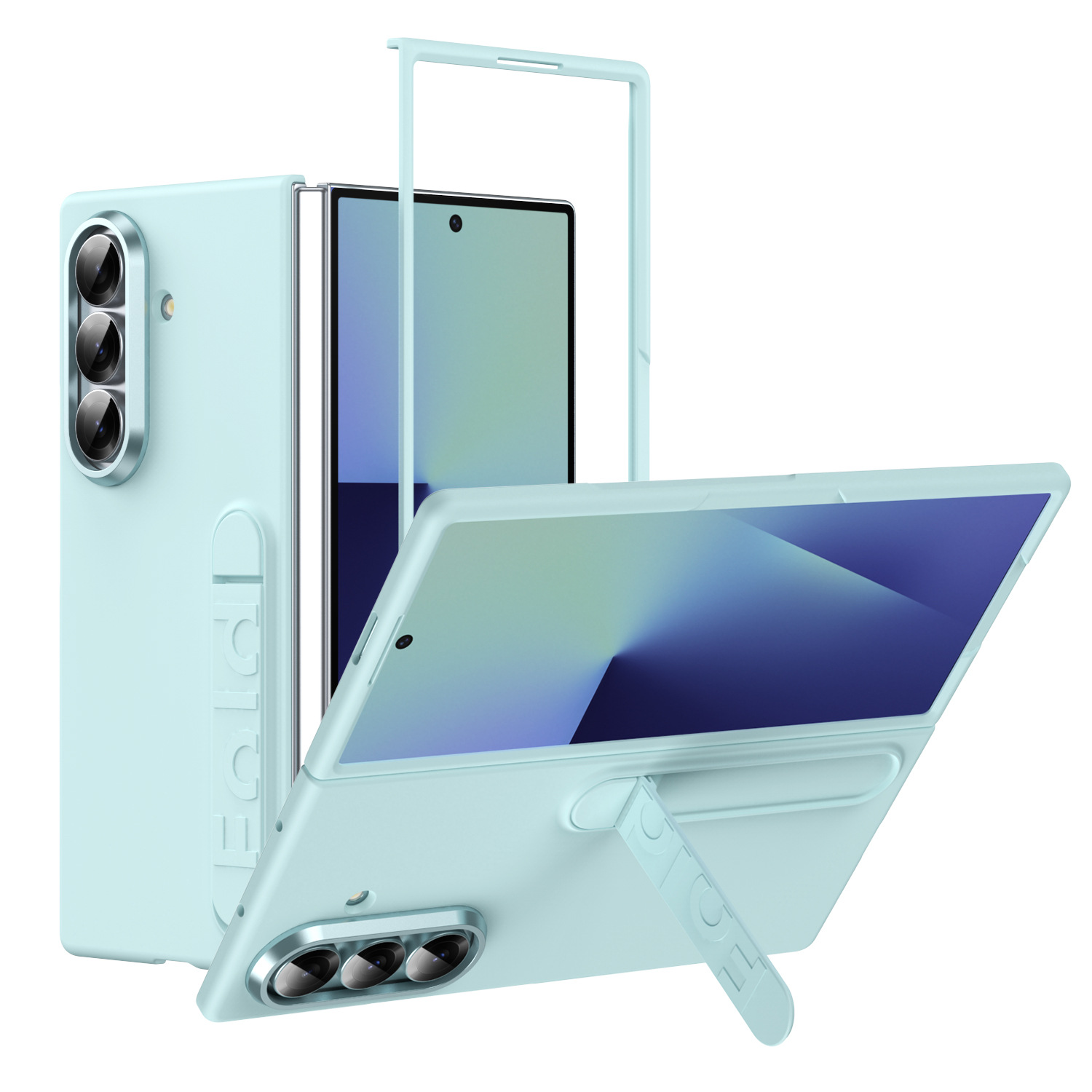 Compatible with Samsung Z Fold8/7/6 phone case, 5/4/3 screen protector, all-in-one stand, official folding protective case.