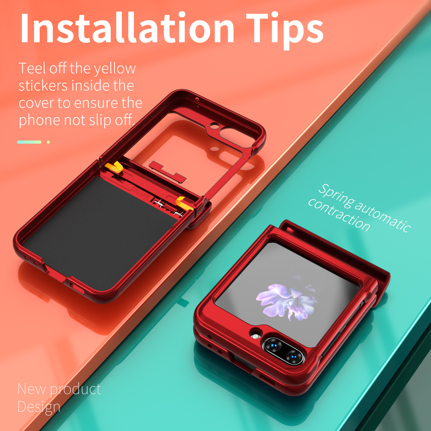 Compatible with Samsung ZFlip 8/7 phone case, 6/5 flip, 360° ring holder, hinge, drop-proof folding screen protective case