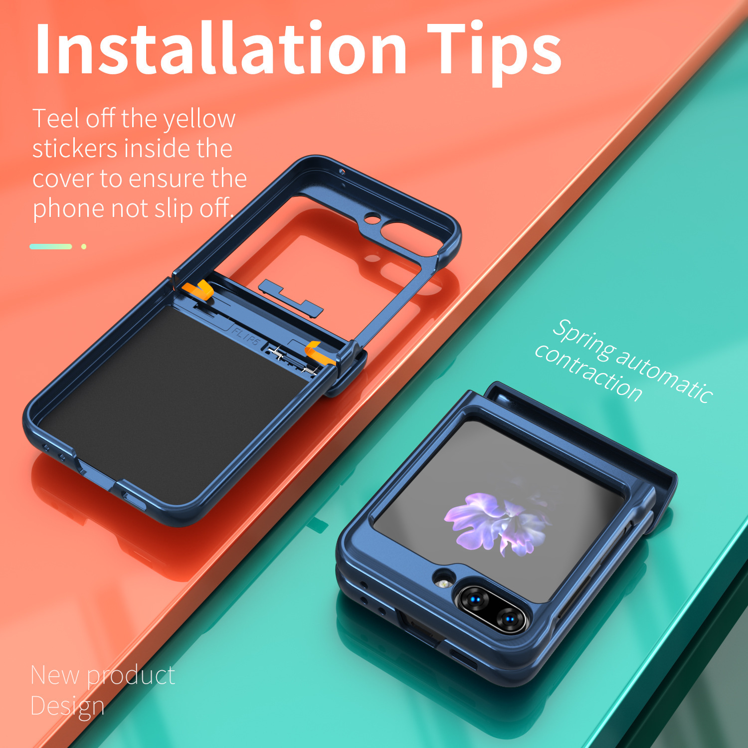Compatible with Samsung ZFlip 8/7 phone case, 6/5 flip, 360° ring holder, hinge, drop-proof folding screen protective case