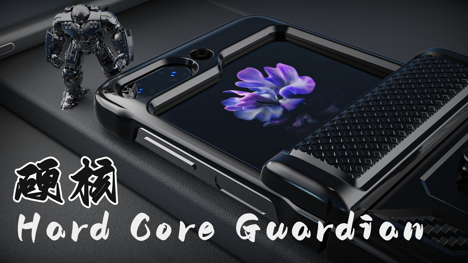 Compatible with Samsung ZFlip 8/7 phone case, 6/5 flip, 360° ring holder, hinge, drop-proof folding screen protective case