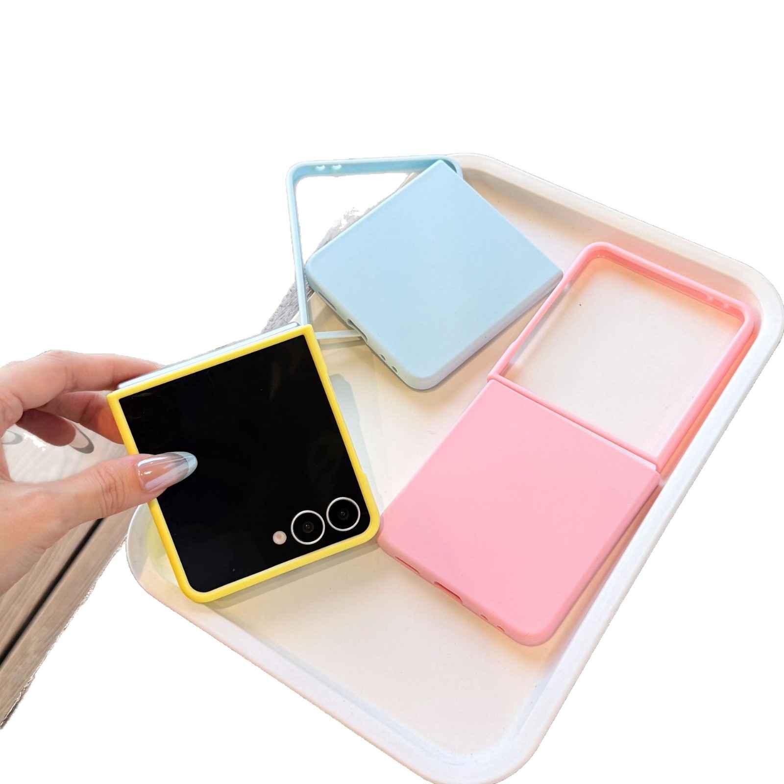 Compatible with Samsung Z Flip7 phone case, Flip6/5 liquid silicone soft case, solid color, ultra-thin skin-feel protective case.