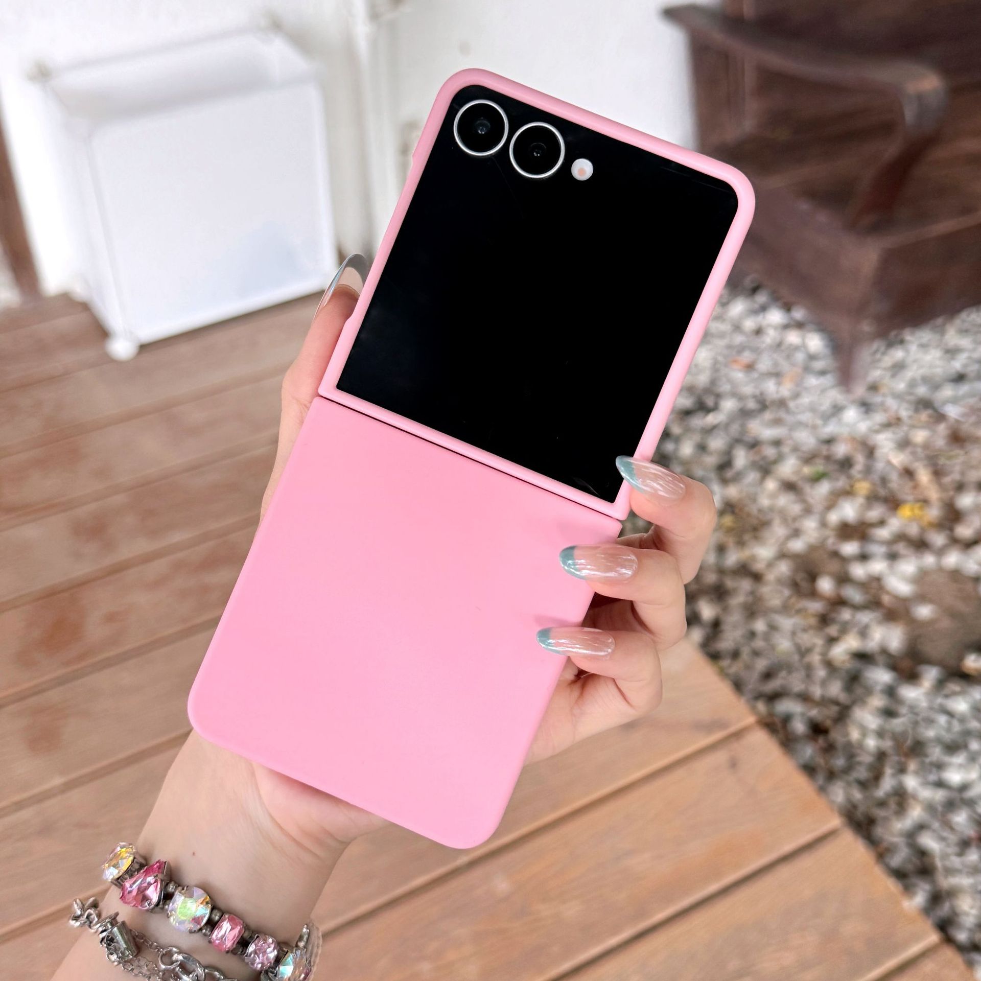 Compatible with Samsung Z Flip7 phone case, Flip6/5 liquid silicone soft case, solid color, ultra-thin skin-feel protective case.