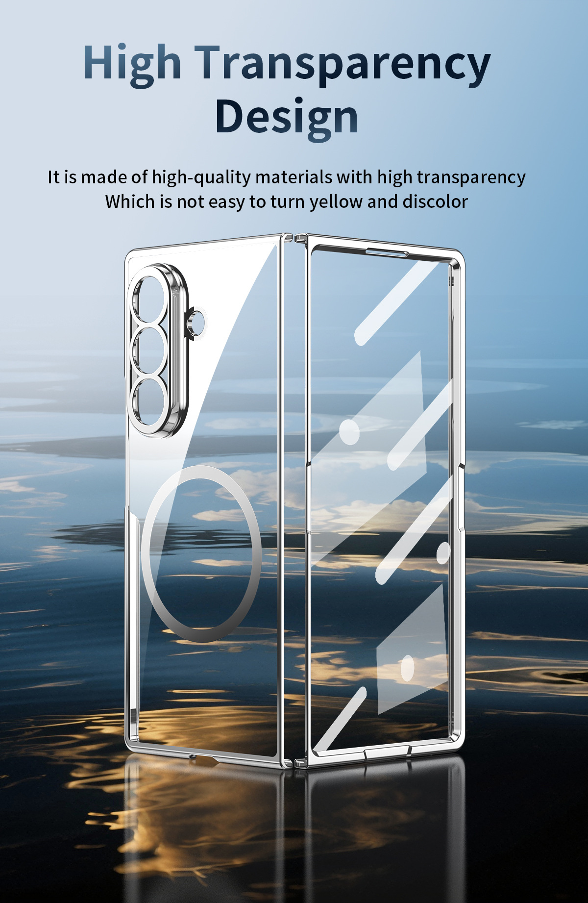 Compatible with Samsung Z Fold8 Ultra phone case 7/6/5 electroplated case film, wireless charging, magnetic closure, 4/3 high transparency, drop protection