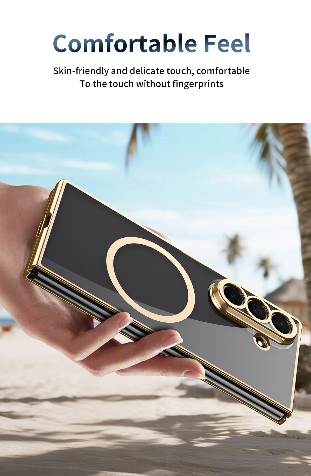Compatible with Samsung Z Fold8 Ultra phone case 7/6/5 electroplated case film, wireless charging, magnetic closure, 4/3 high transparency, drop protection