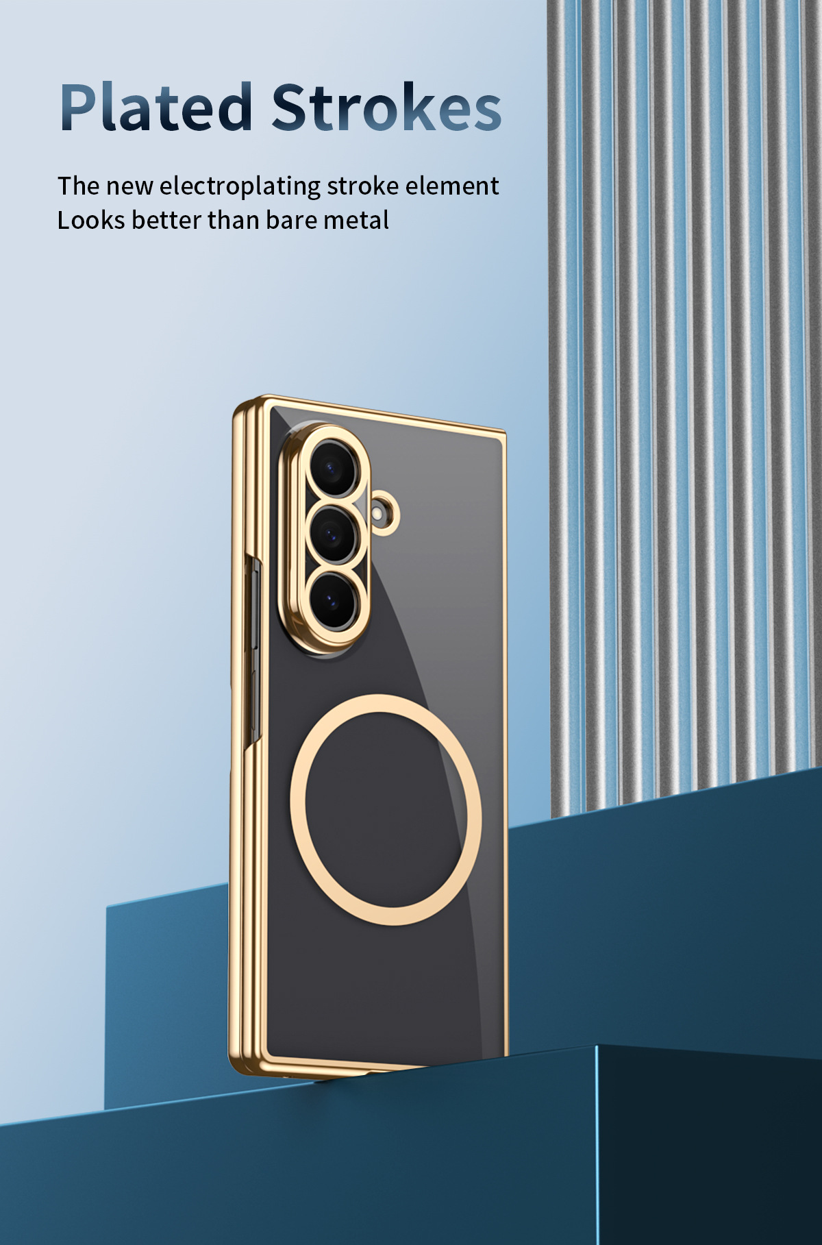 Compatible with Samsung Z Fold8 Ultra phone case 7/6/5 electroplated case film, wireless charging, magnetic closure, 4/3 high transparency, drop protection
