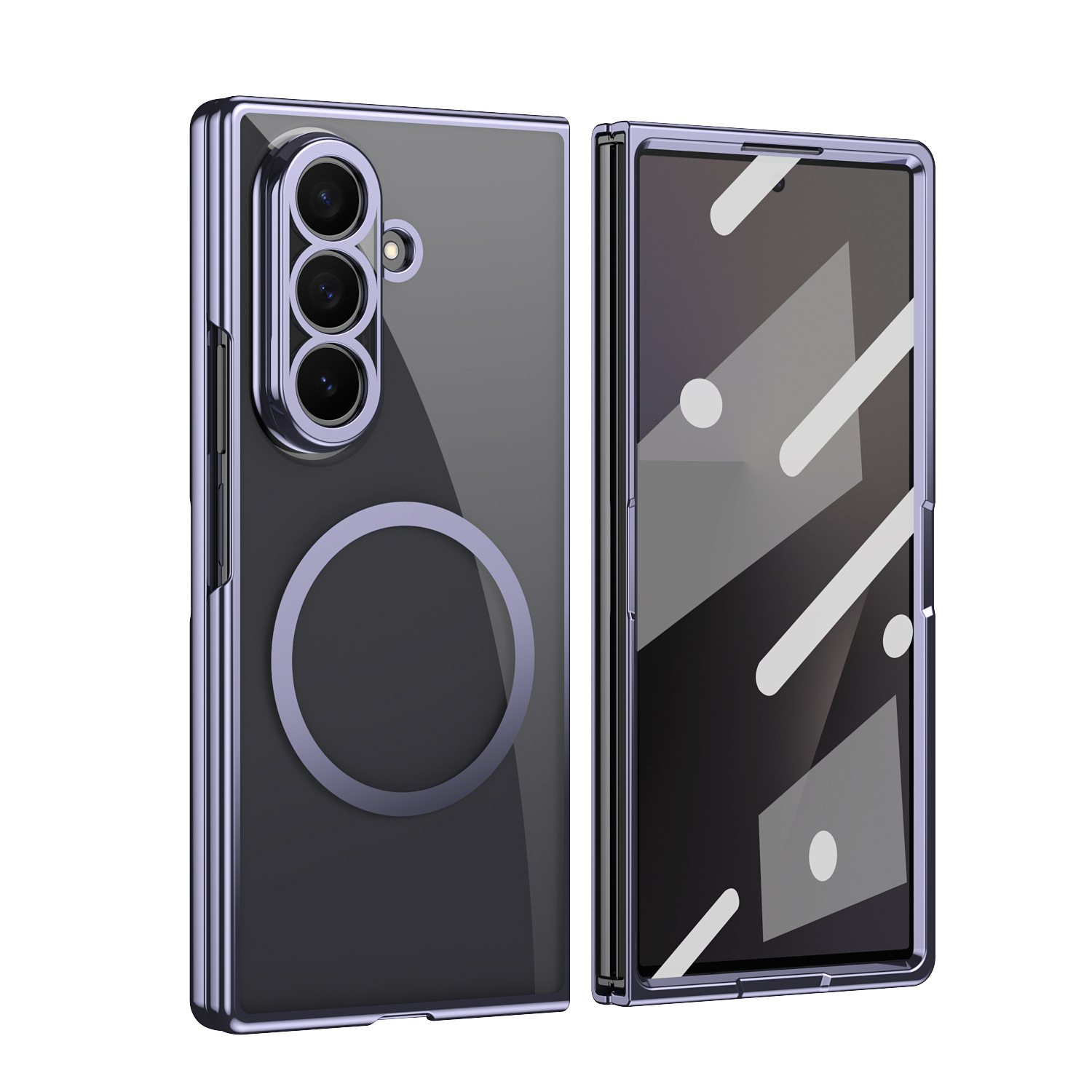 Compatible with Samsung Z Fold8 Ultra phone case 7/6/5 electroplated case film, wireless charging, magnetic closure, 4/3 high transparency, drop protection
