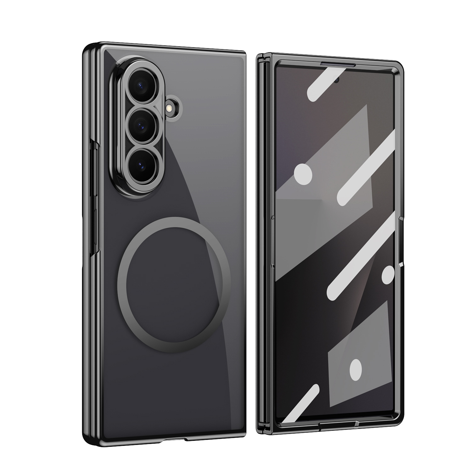 Compatible with Samsung Z Fold8 Ultra phone case 7/6/5 electroplated case film, wireless charging, magnetic closure, 4/3 high transparency, drop protection