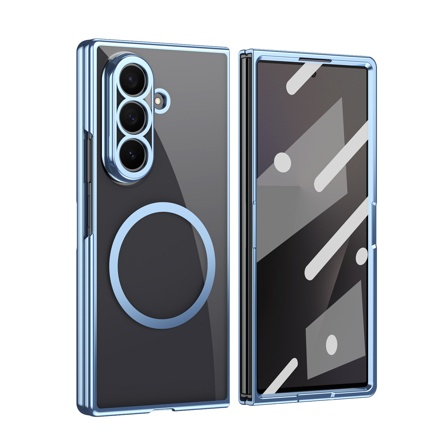 Compatible with Samsung Z Fold8 Ultra phone case 7/6/5 electroplated case film, wireless charging, magnetic closure, 4/3 high transparency, drop protection