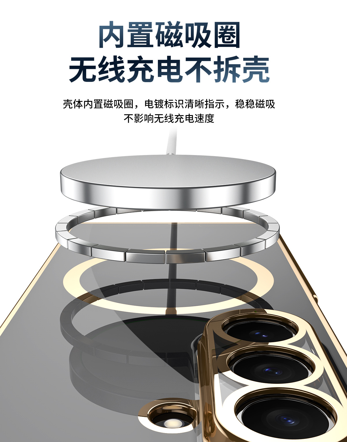 Compatible with Samsung Z Fold8 Ultra phone case 7/6/5 electroplated case film, wireless charging, magnetic closure, 4/3 high transparency, drop protection