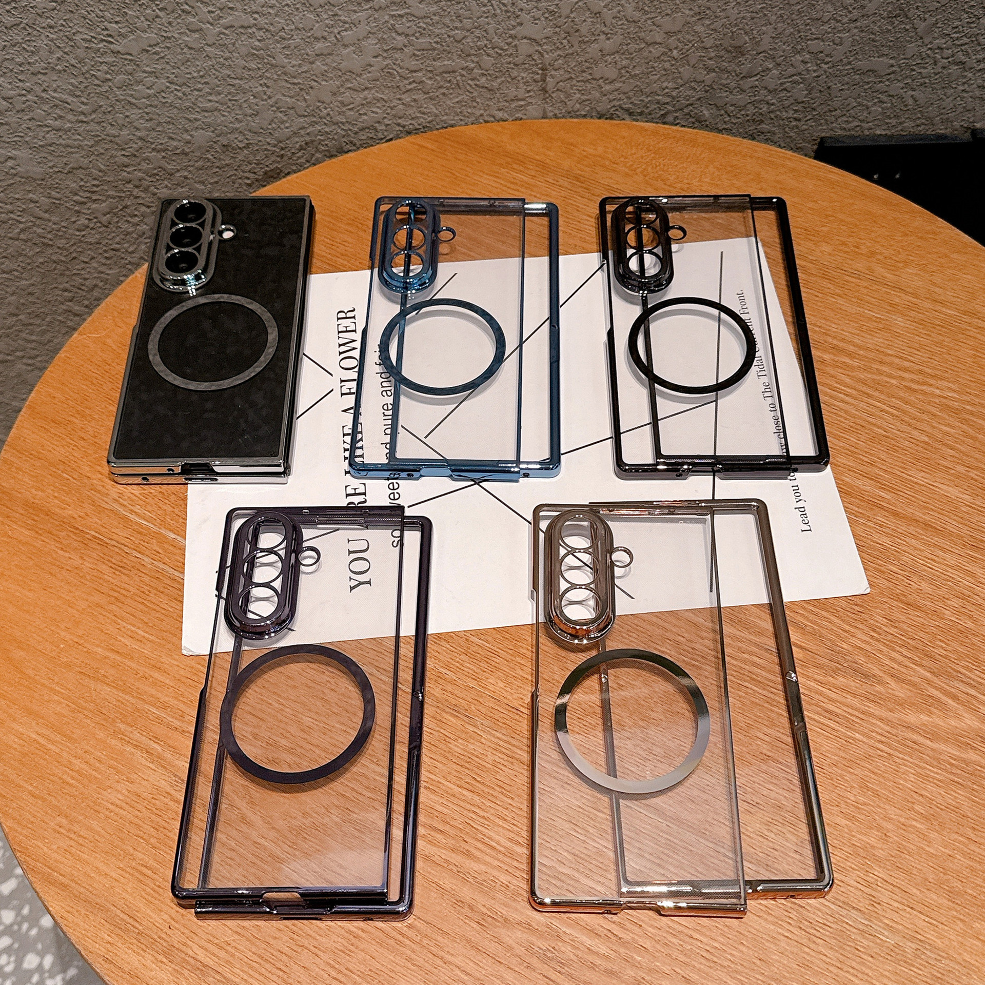 Compatible with Samsung Z Fold8 Ultra phone case 7/6/5 electroplated case film, wireless charging, magnetic closure, 4/3 high transparency, drop protection