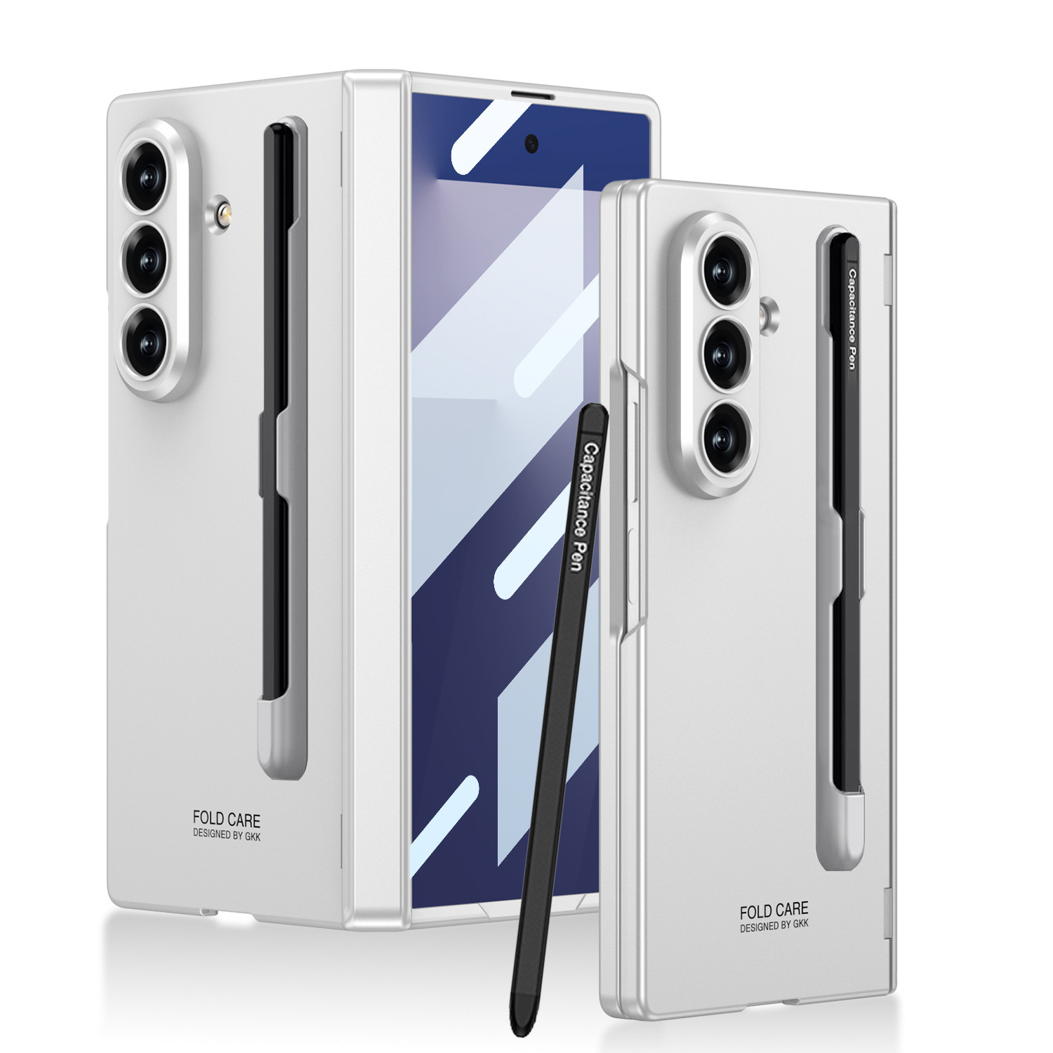 Compatible Samsung Z Fold7 phone case with magnetic hinge, pen slot, pen cover, full-coverage drop protection.