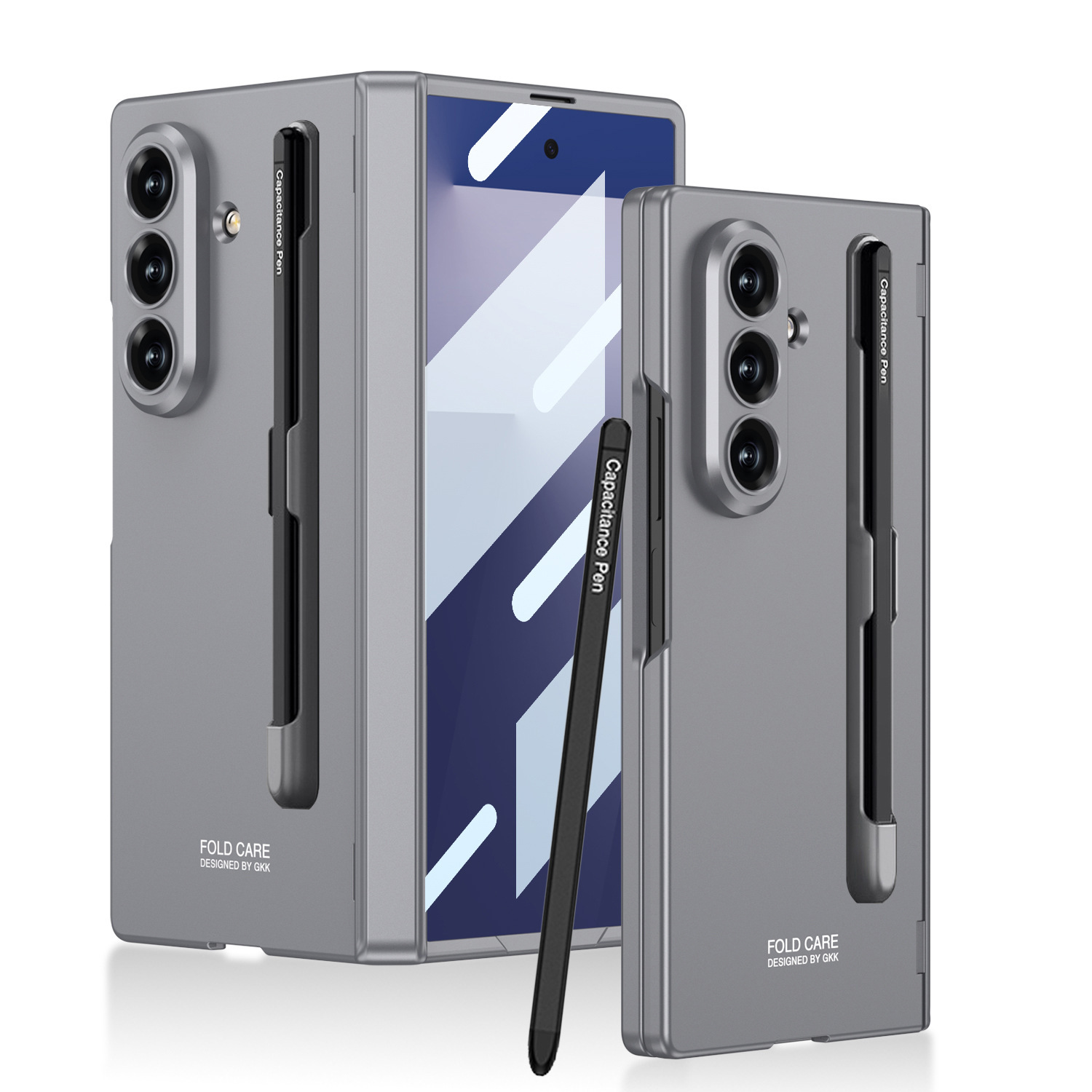 Compatible Samsung Z Fold7 phone case with magnetic hinge, pen slot, pen cover, full-coverage drop protection.