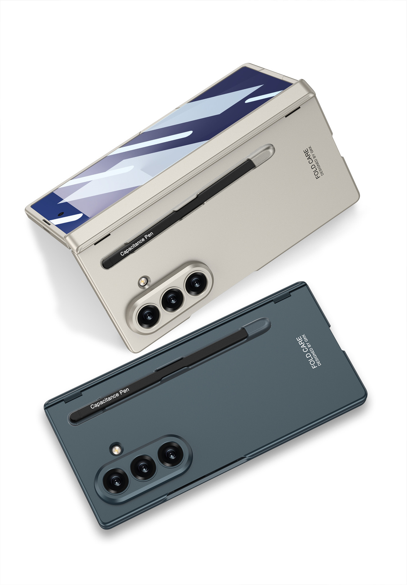 Compatible Samsung Z Fold7 phone case with magnetic hinge, pen slot, pen cover, full-coverage drop protection.