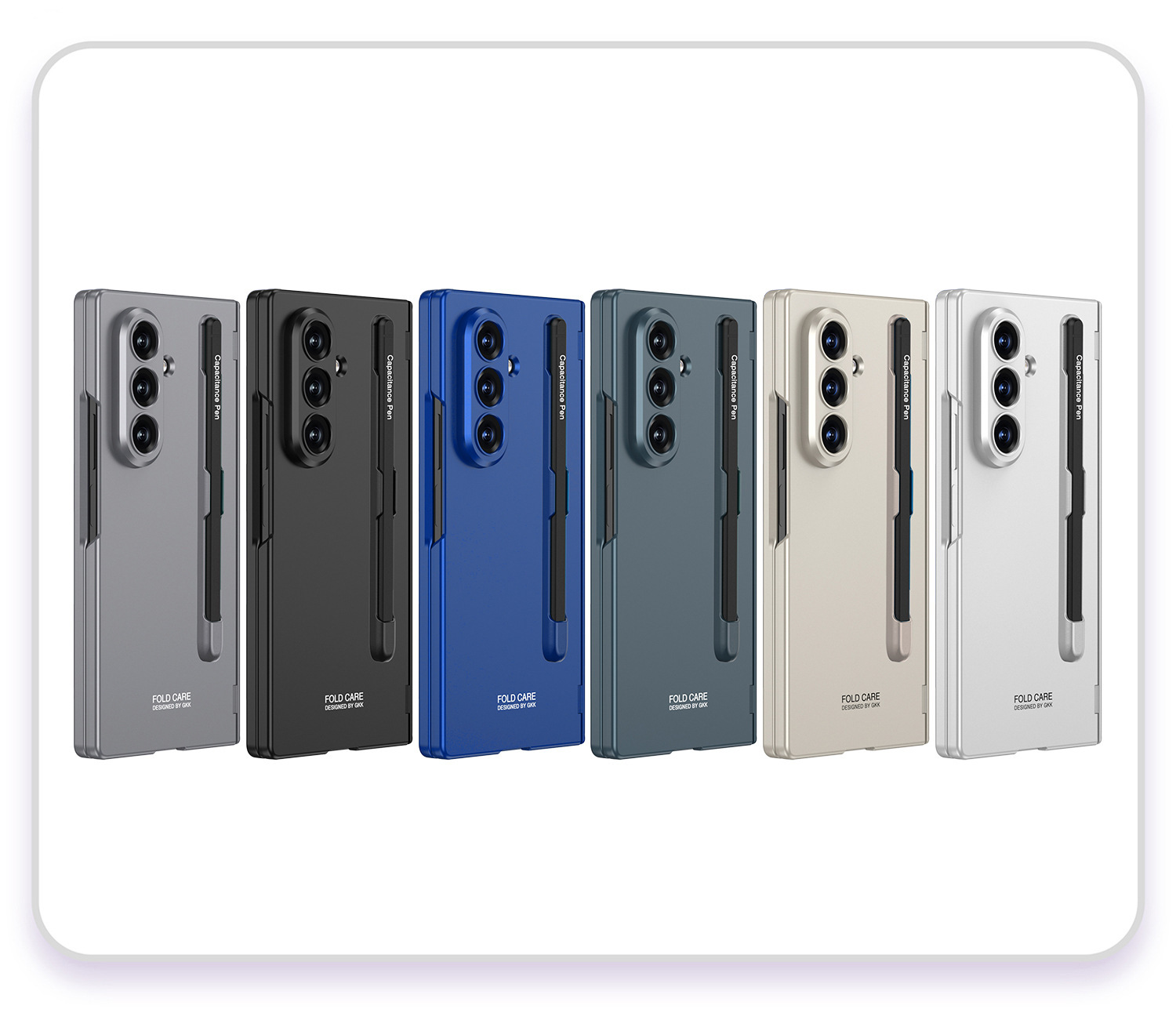 Compatible Samsung Z Fold7 phone case with magnetic hinge, pen slot, pen cover, full-coverage drop protection.