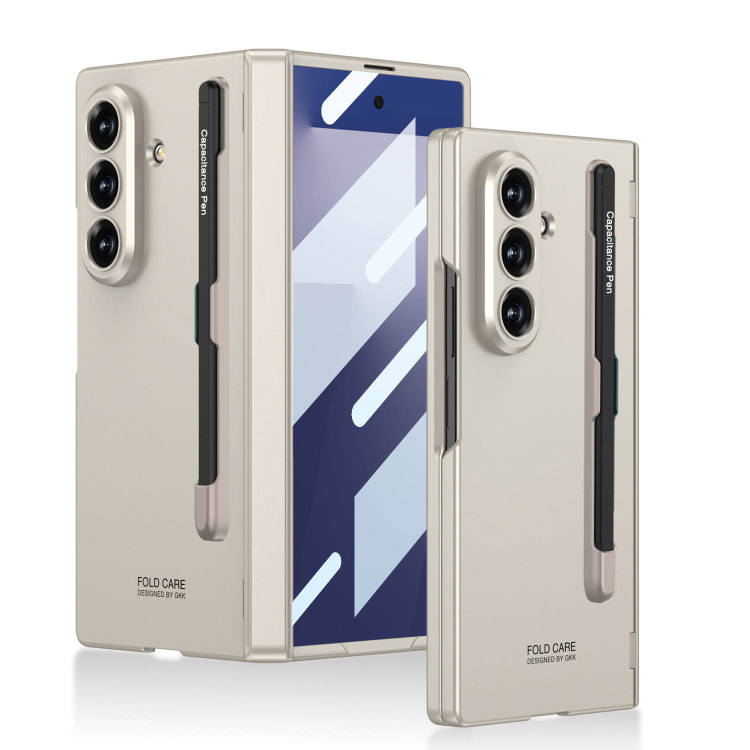 Compatible Samsung Z Fold7 phone case with magnetic hinge, pen slot, pen cover, full-coverage drop protection.