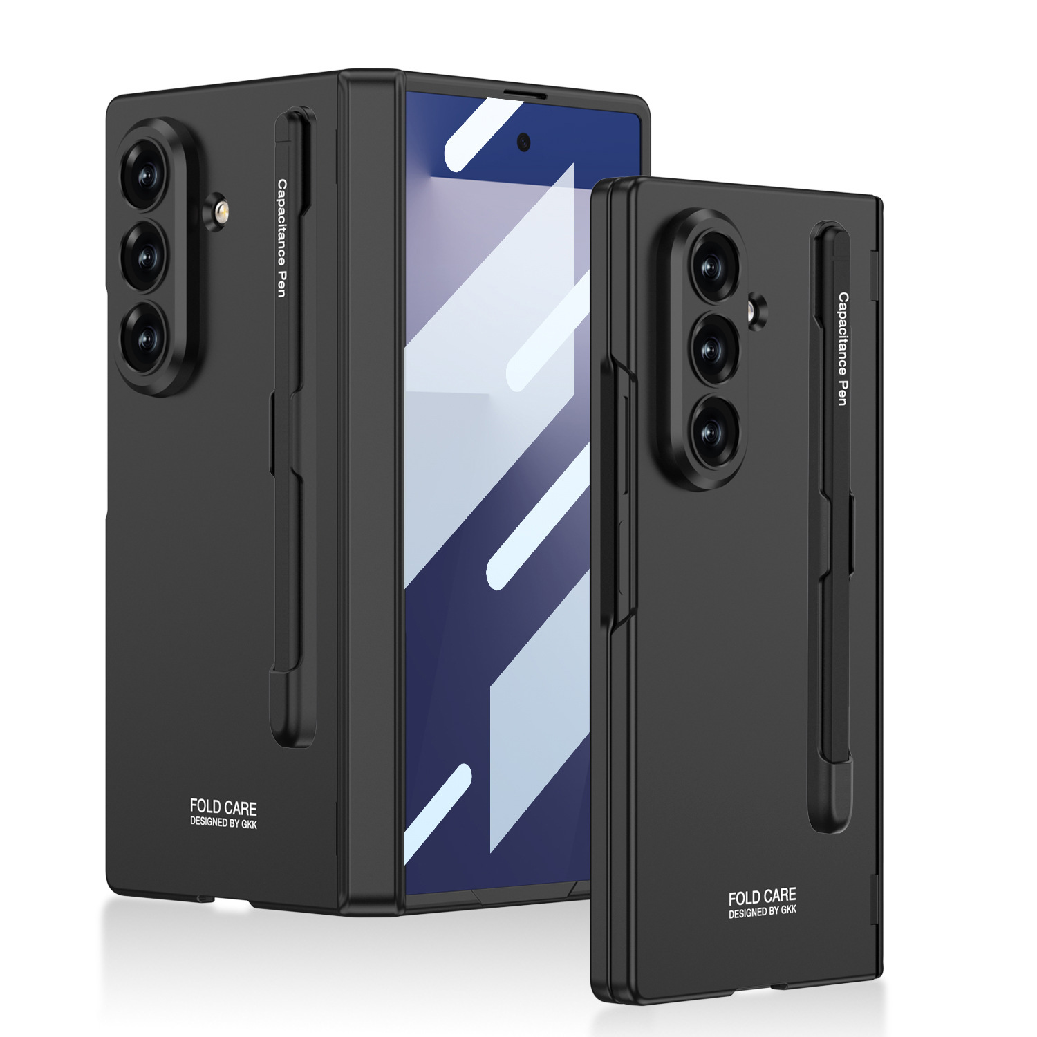 Compatible Samsung Z Fold7 phone case with magnetic hinge, pen slot, pen cover, full-coverage drop protection.