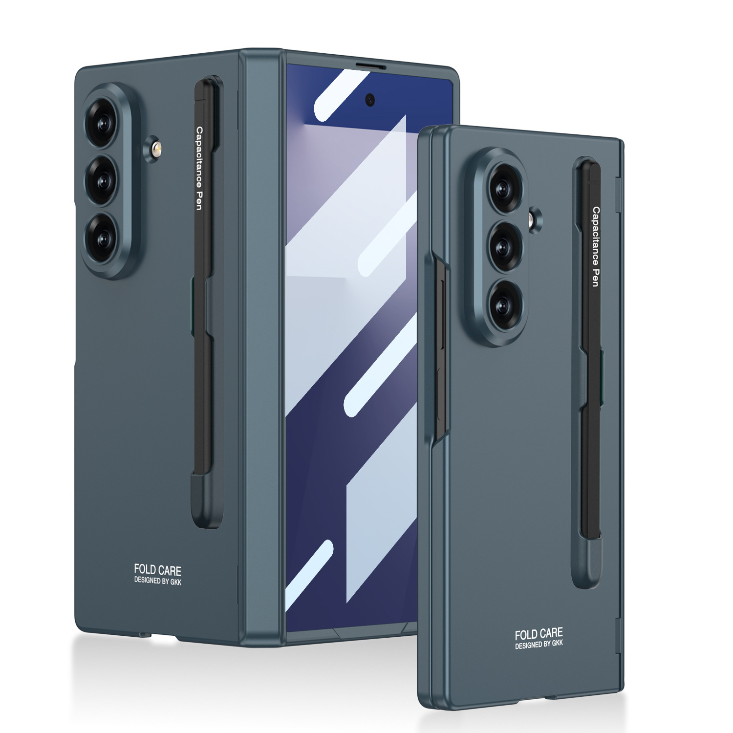 Compatible Samsung Z Fold7 phone case with magnetic hinge, pen slot, pen cover, full-coverage drop protection.