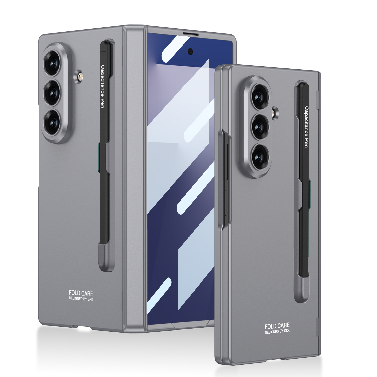 Compatible Samsung Z Fold7 phone case with magnetic hinge, pen slot, pen cover, full-coverage drop protection.