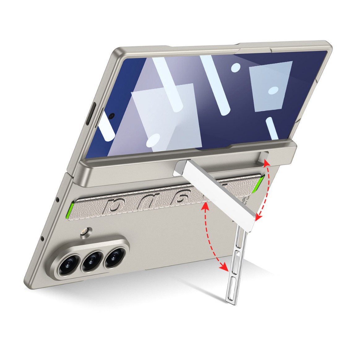 Samsung Z Fold7 phone case with wrist strap, hinge, side stand, full-coverage anti-drop protective case, cross-border e-commerce.