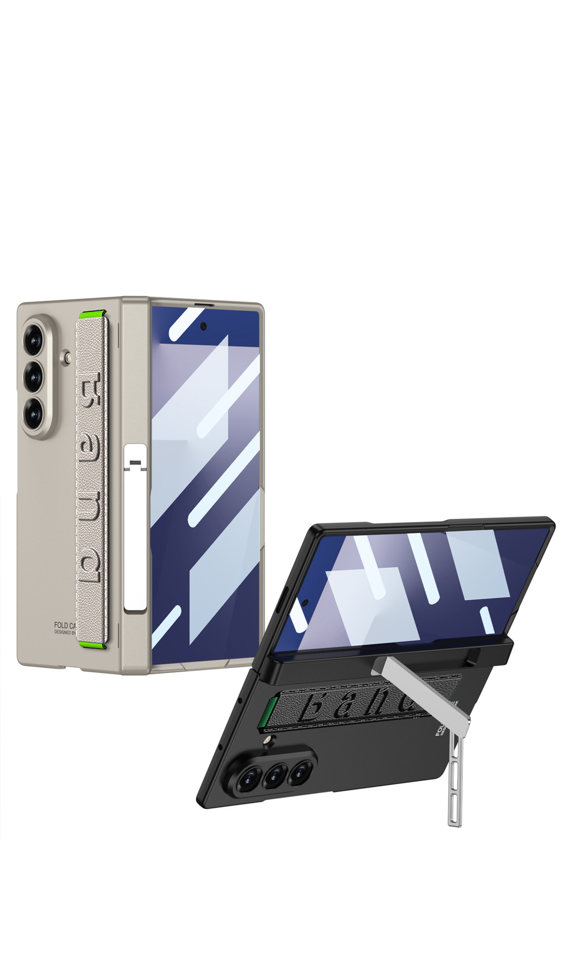 Samsung Z Fold7 phone case with wrist strap, hinge, side stand, full-coverage anti-drop protective case, cross-border e-commerce.