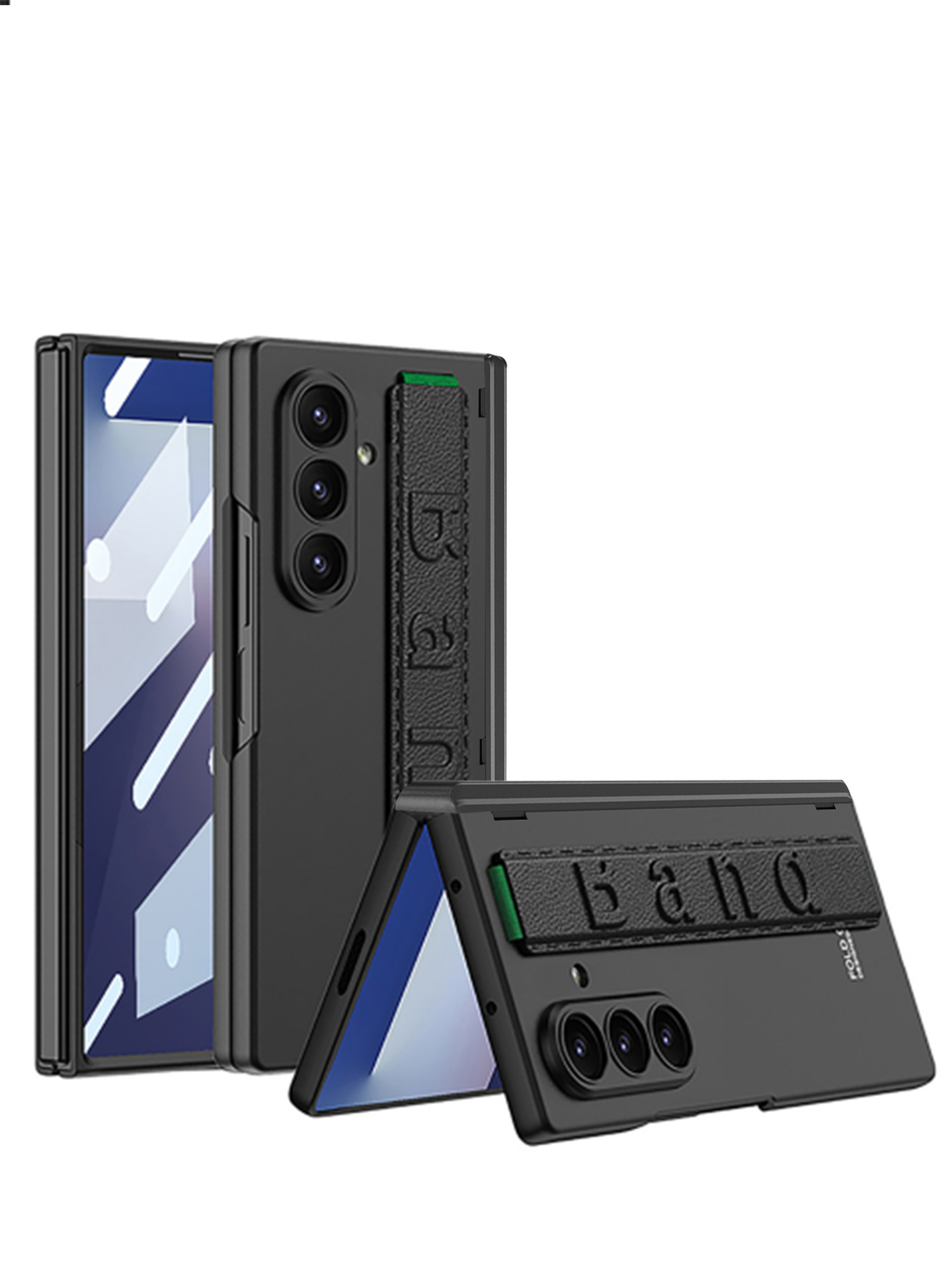 Samsung Z Fold7 phone case with wrist strap, hinge, side stand, full-coverage anti-drop protective case, cross-border e-commerce.