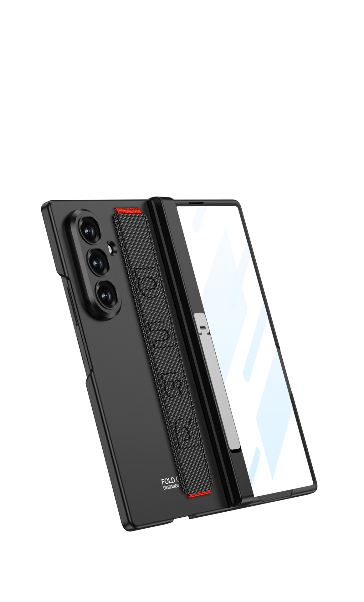 Samsung Z Fold7 phone case with wrist strap, hinge, side stand, full-coverage anti-drop protective case, cross-border e-commerce.