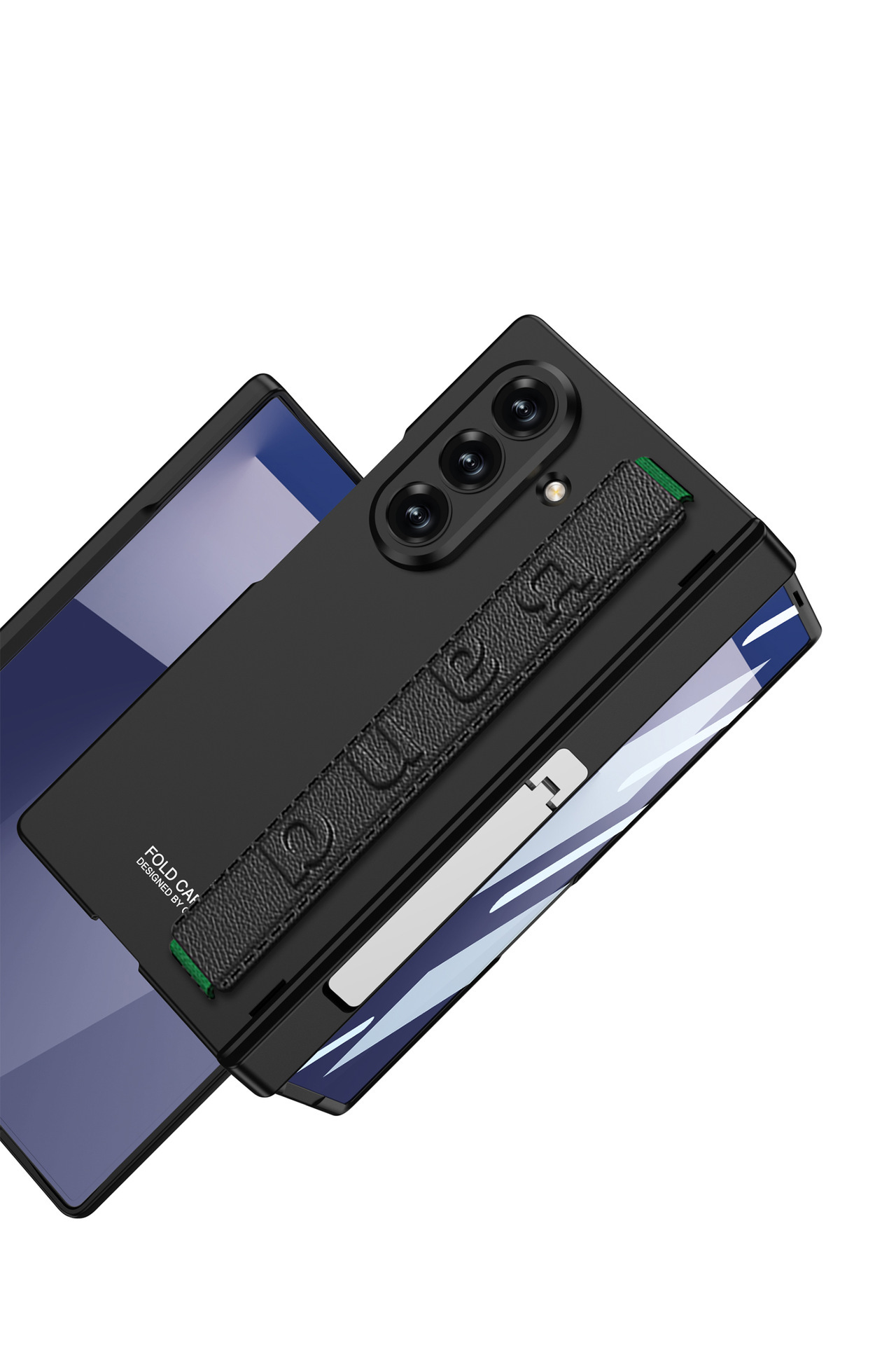 Samsung Z Fold7 phone case with wrist strap, hinge, side stand, full-coverage anti-drop protective case, cross-border e-commerce.