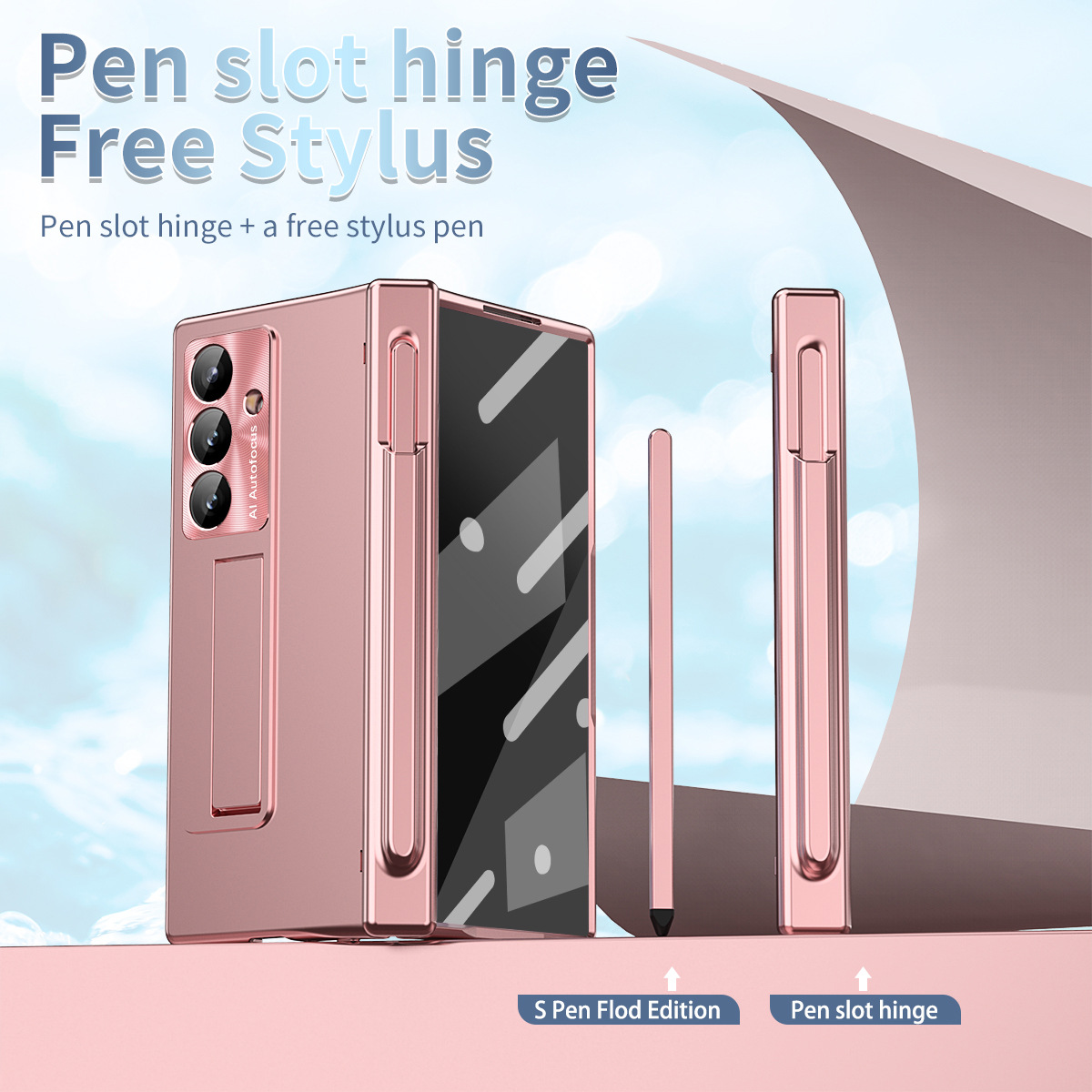 Compatible with Samsung Z Fold8/7/6 phone case, magnetic hinge, pen slot, pen cover, 5/4 full-coverage protective case.