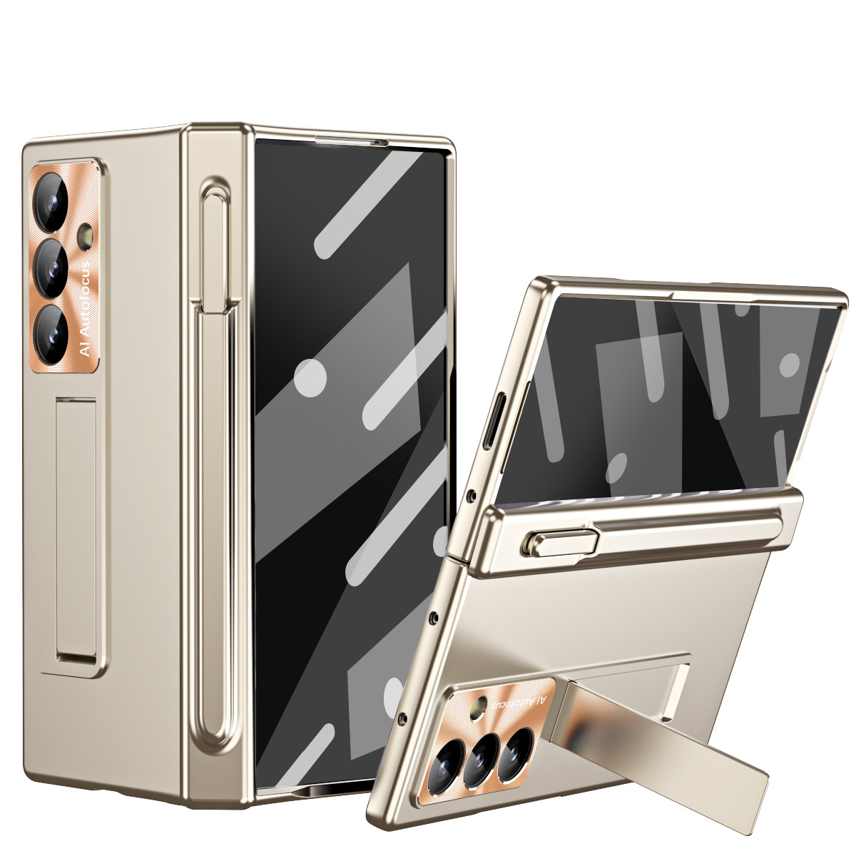 Compatible with Samsung Z Fold8/7/6 phone case, magnetic hinge, pen slot, pen cover, 5/4 full-coverage protective case.