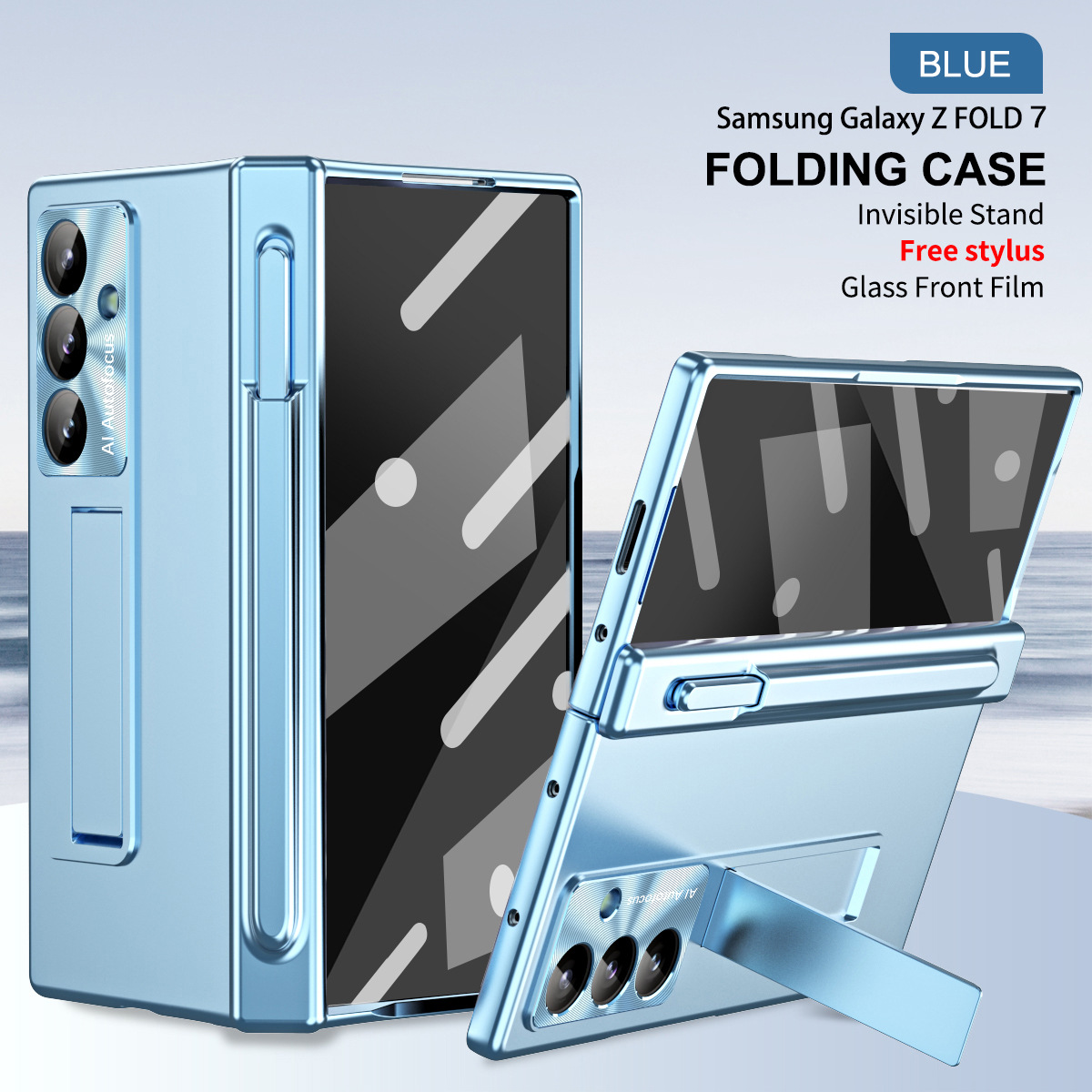 Compatible with Samsung Z Fold8/7/6 phone case, magnetic hinge, pen slot, pen cover, 5/4 full-coverage protective case.