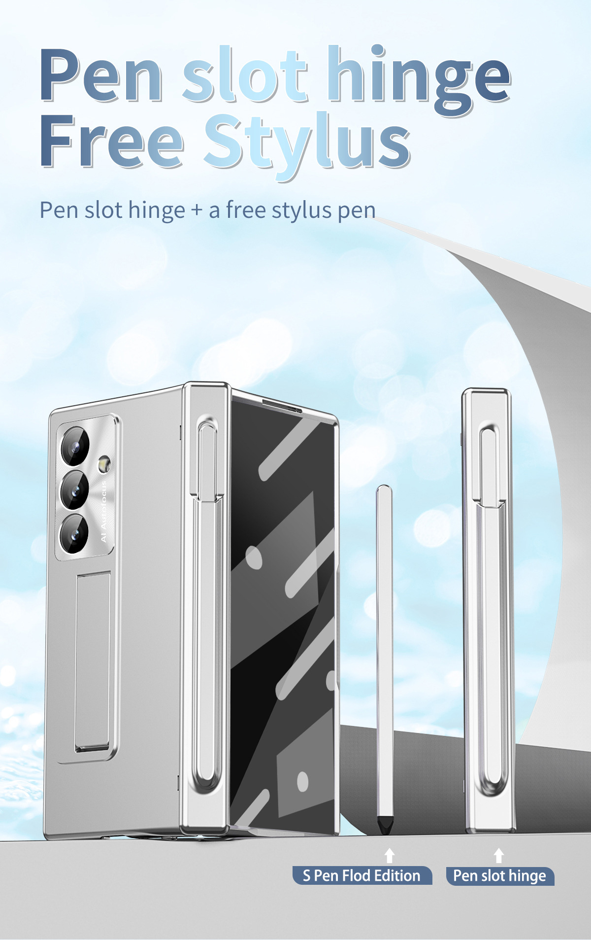 Compatible with Samsung Z Fold8/7/6 phone case, magnetic hinge, pen slot, pen cover, 5/4 full-coverage protective case.