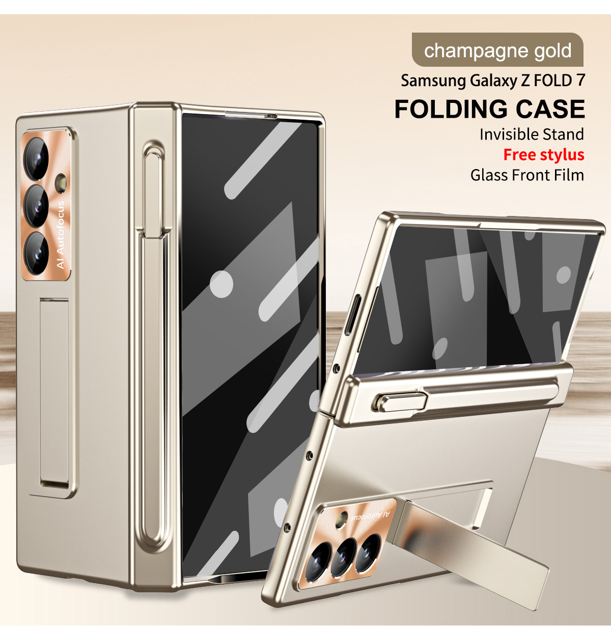 Compatible with Samsung Z Fold8/7/6 phone case, magnetic hinge, pen slot, pen cover, 5/4 full-coverage protective case.
