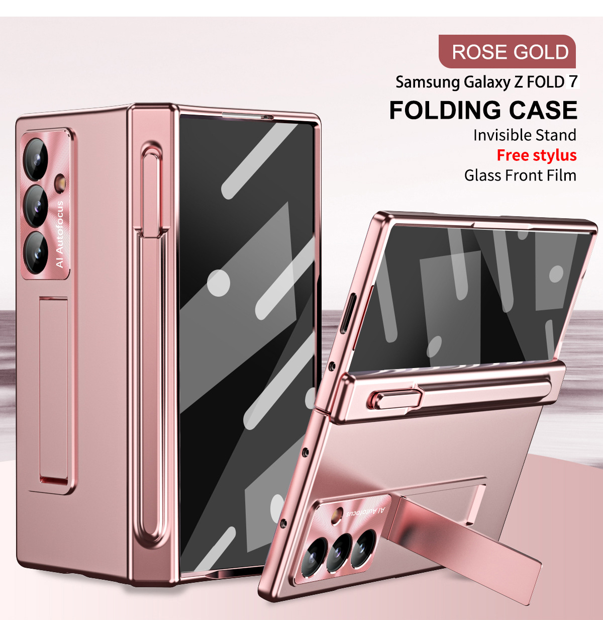 Compatible with Samsung Z Fold8/7/6 phone case, magnetic hinge, pen slot, pen cover, 5/4 full-coverage protective case.