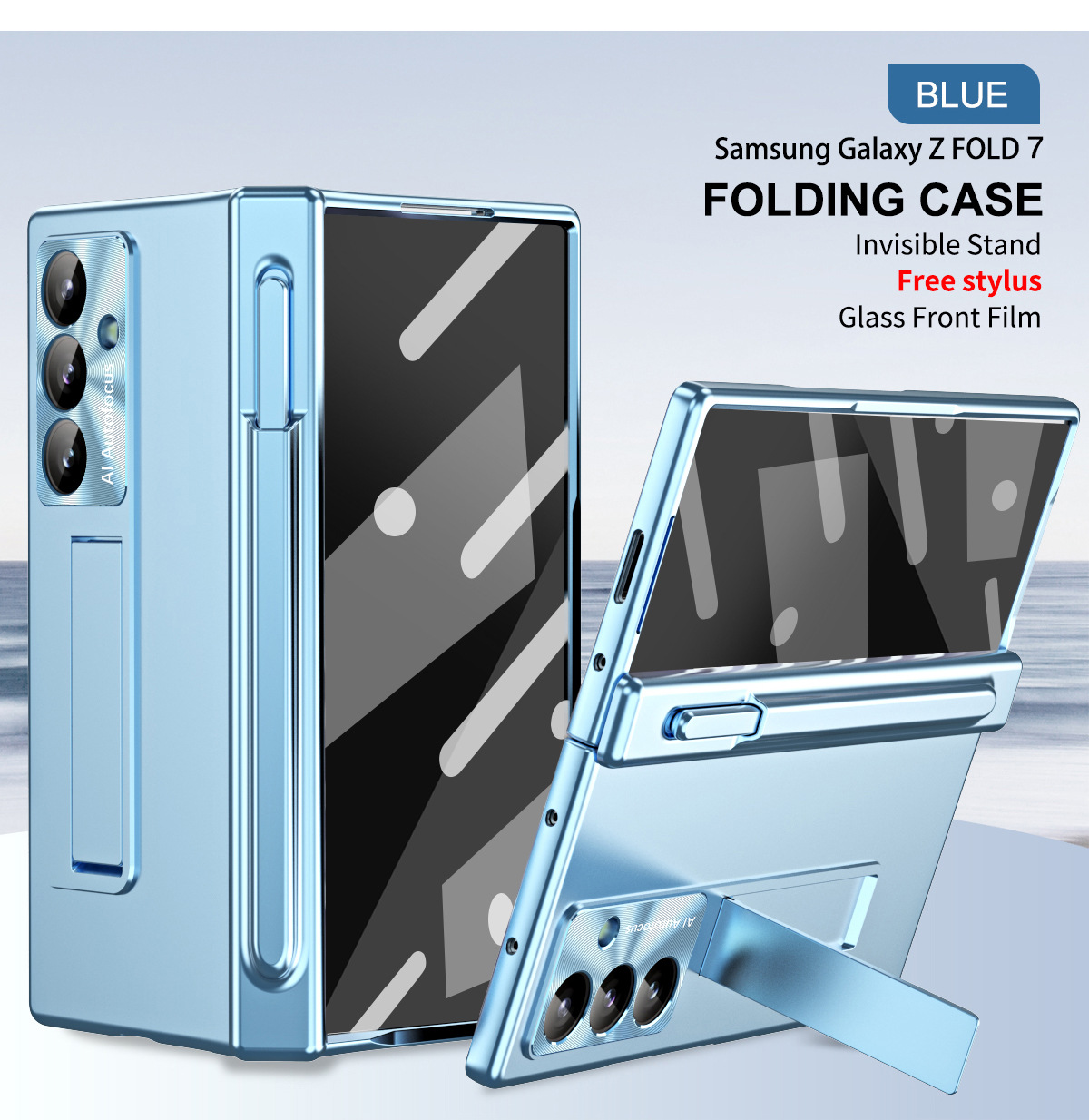 Compatible with Samsung Z Fold8/7/6 phone case, magnetic hinge, pen slot, pen cover, 5/4 full-coverage protective case.