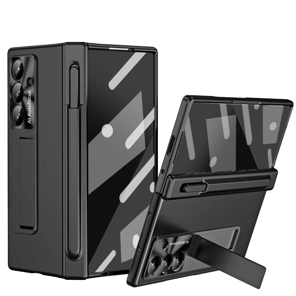 Compatible with Samsung Z Fold8/7/6 phone case, magnetic hinge, pen slot, pen cover, 5/4 full-coverage protective case.