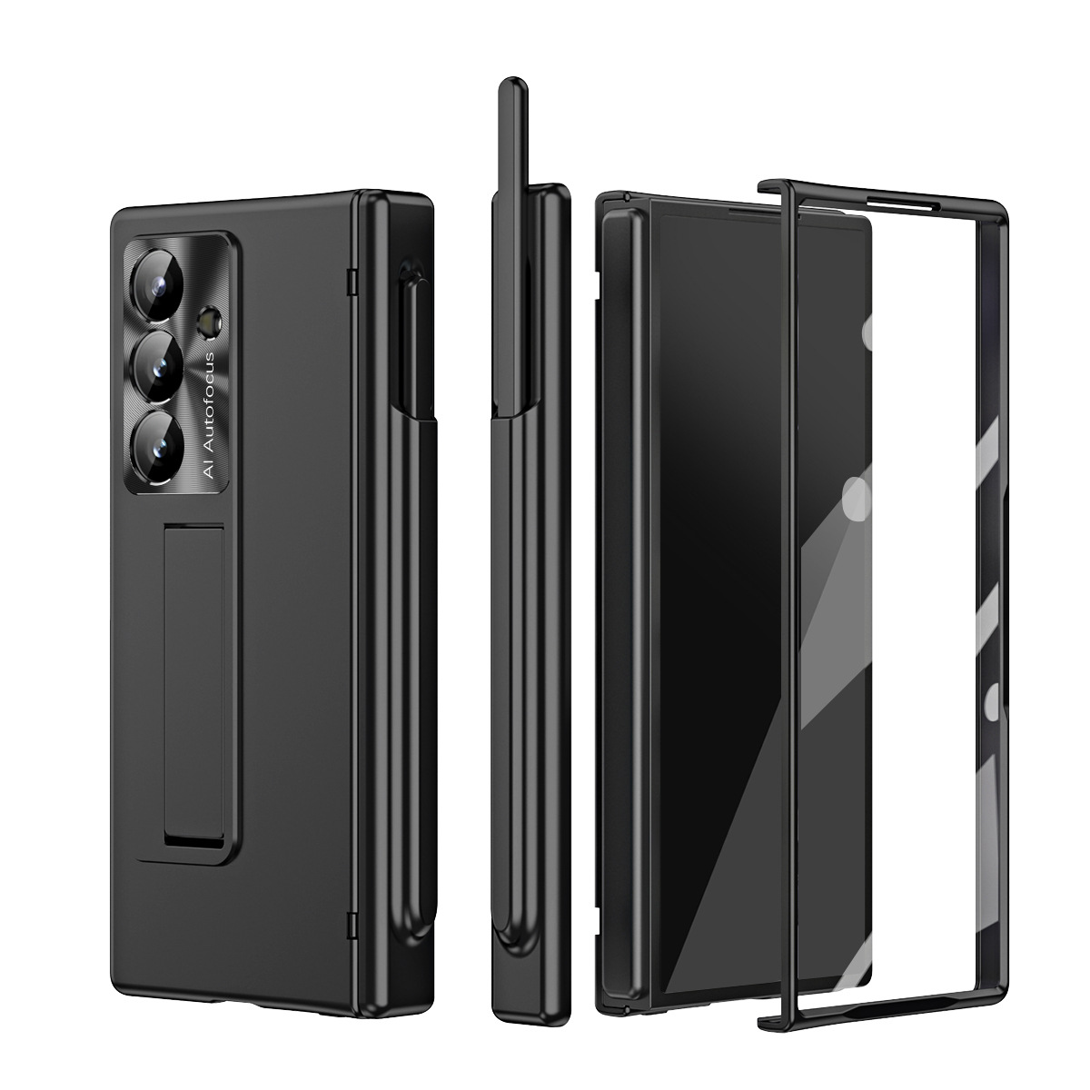 Compatible with Samsung Z Fold8/7/6 phone case, magnetic hinge, pen slot, pen cover, 5/4 full-coverage protective case.