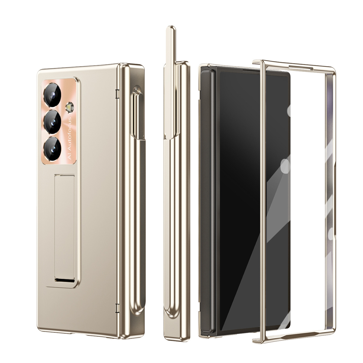 Compatible with Samsung Z Fold8/7/6 phone case, magnetic hinge, pen slot, pen cover, 5/4 full-coverage protective case.