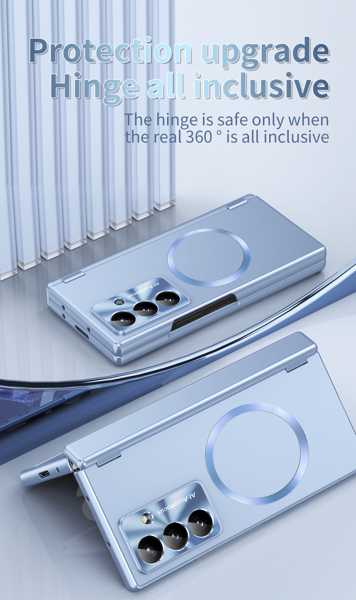 Compatible with Samsung Z Fold8/7 phone case, magnetic hinge, pen slot, wireless charging, Fold6 case, screen protector, full-coverage protective case