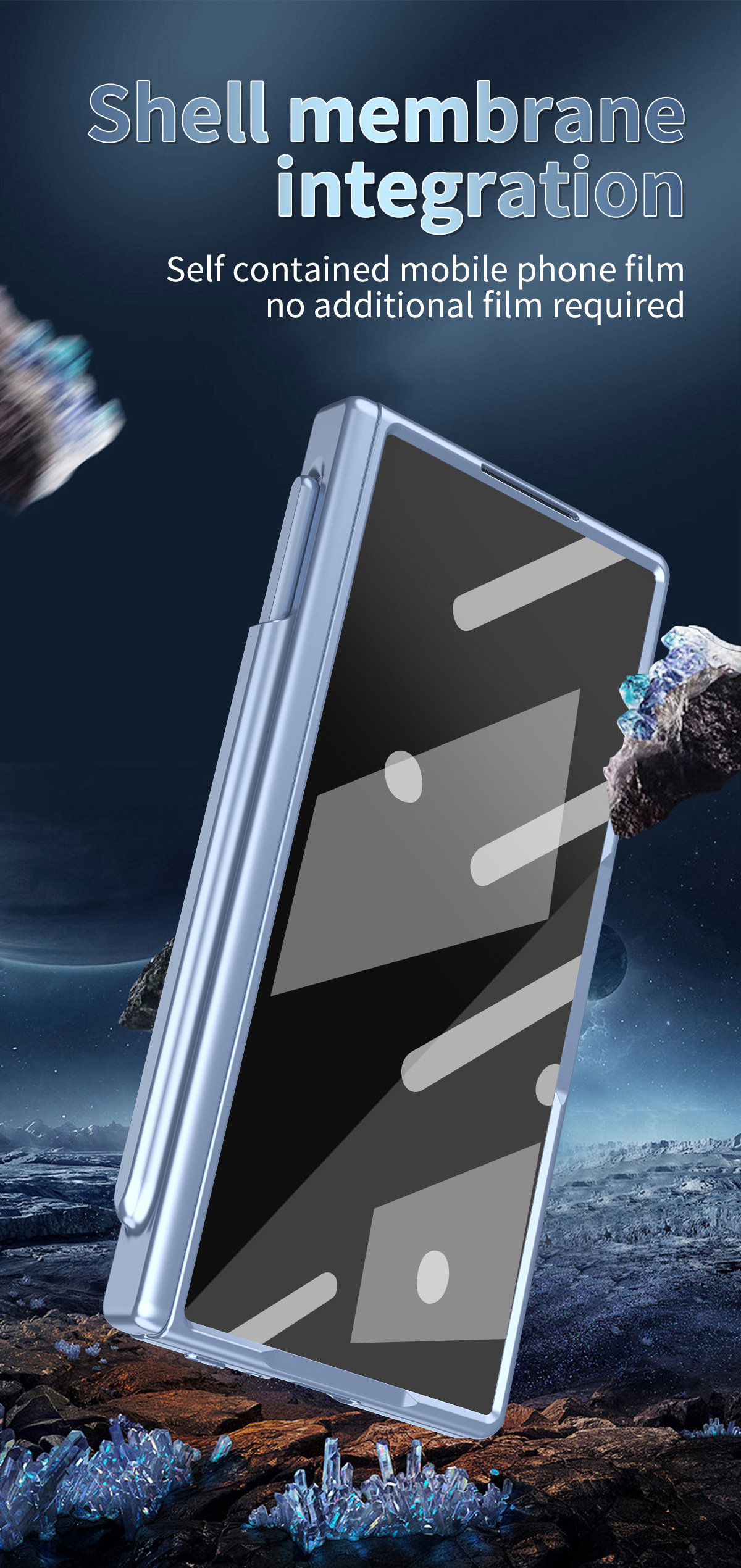 Compatible with Samsung Z Fold8/7 phone case, magnetic hinge, pen slot, wireless charging, Fold6 case, screen protector, full-coverage protective case