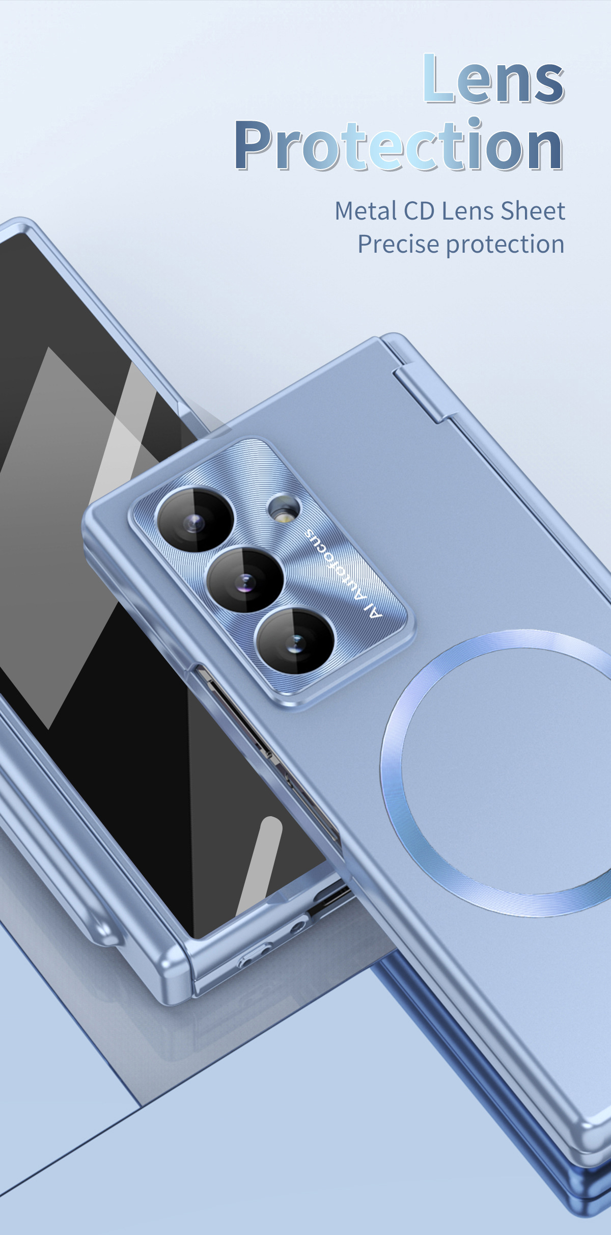 Compatible with Samsung Z Fold8/7 phone case, magnetic hinge, pen slot, wireless charging, Fold6 case, screen protector, full-coverage protective case