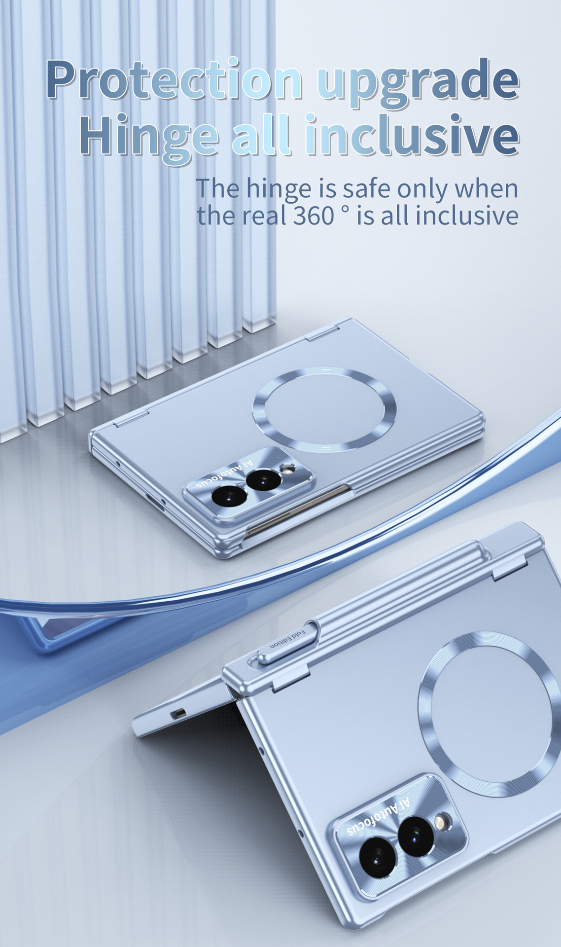 Compatible with Samsung Z Fold8/7 phone case, magnetic hinge, pen slot, wireless charging, Fold6 case, screen protector, full-coverage protective case