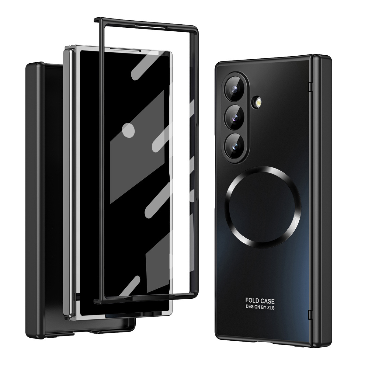 Compatible with Samsung ZFold8 Ultra phone case, 7/6 magnetic case, hinge, full coverage, foldable screen, drop-proof protective case.