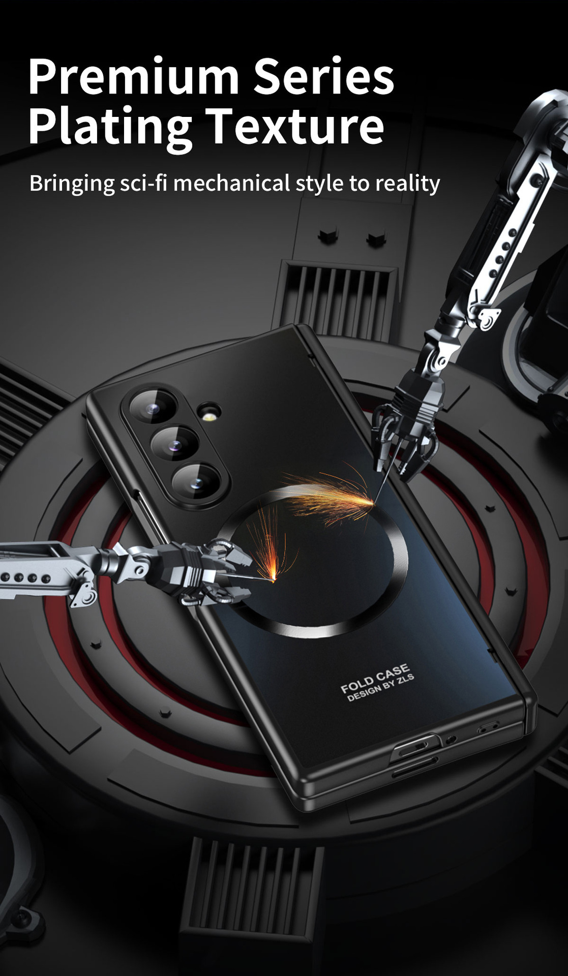 Compatible with Samsung ZFold8 Ultra phone case, 7/6 magnetic case, hinge, full coverage, foldable screen, drop-proof protective case.