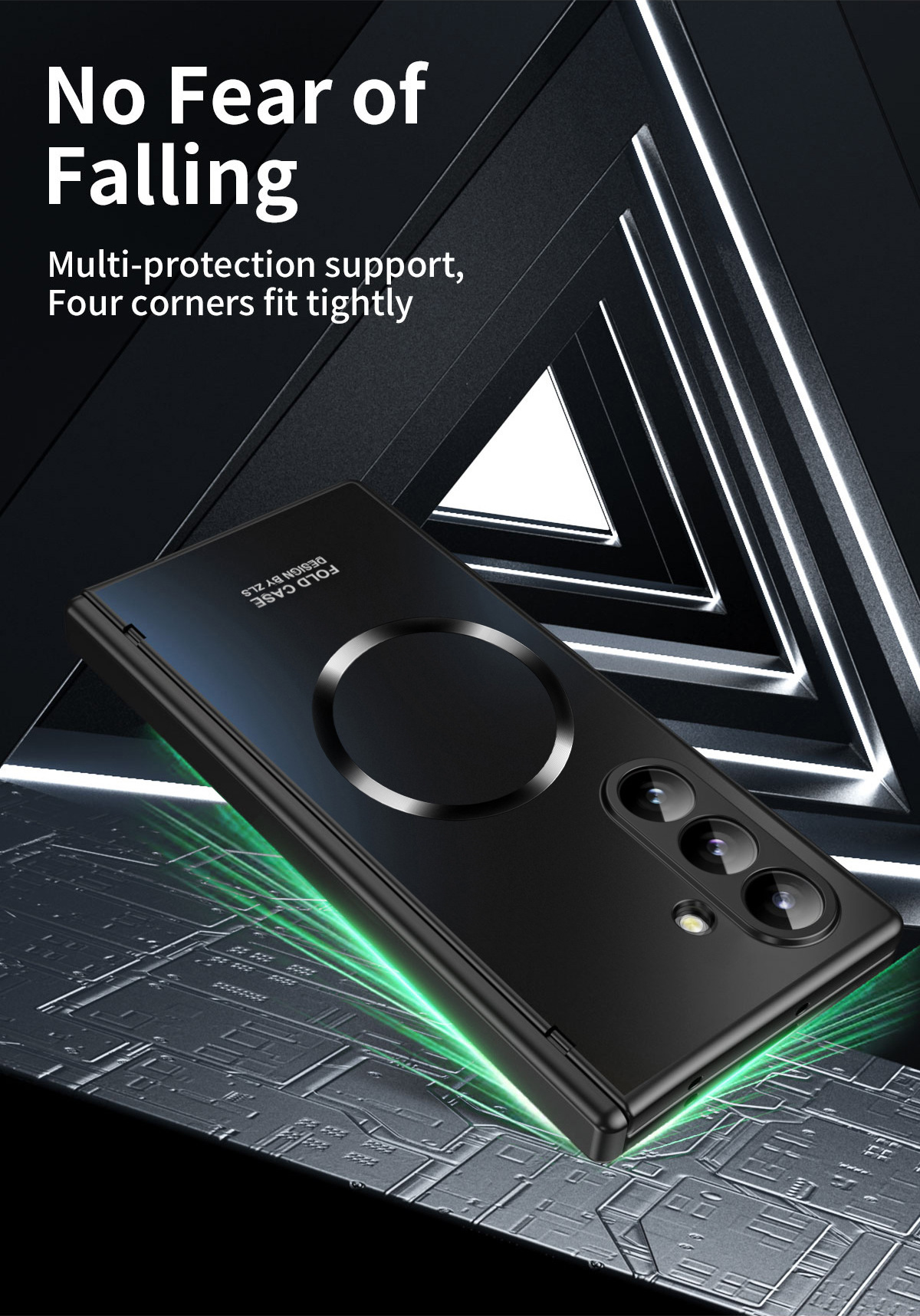 Compatible with Samsung ZFold8 Ultra phone case, 7/6 magnetic case, hinge, full coverage, foldable screen, drop-proof protective case.