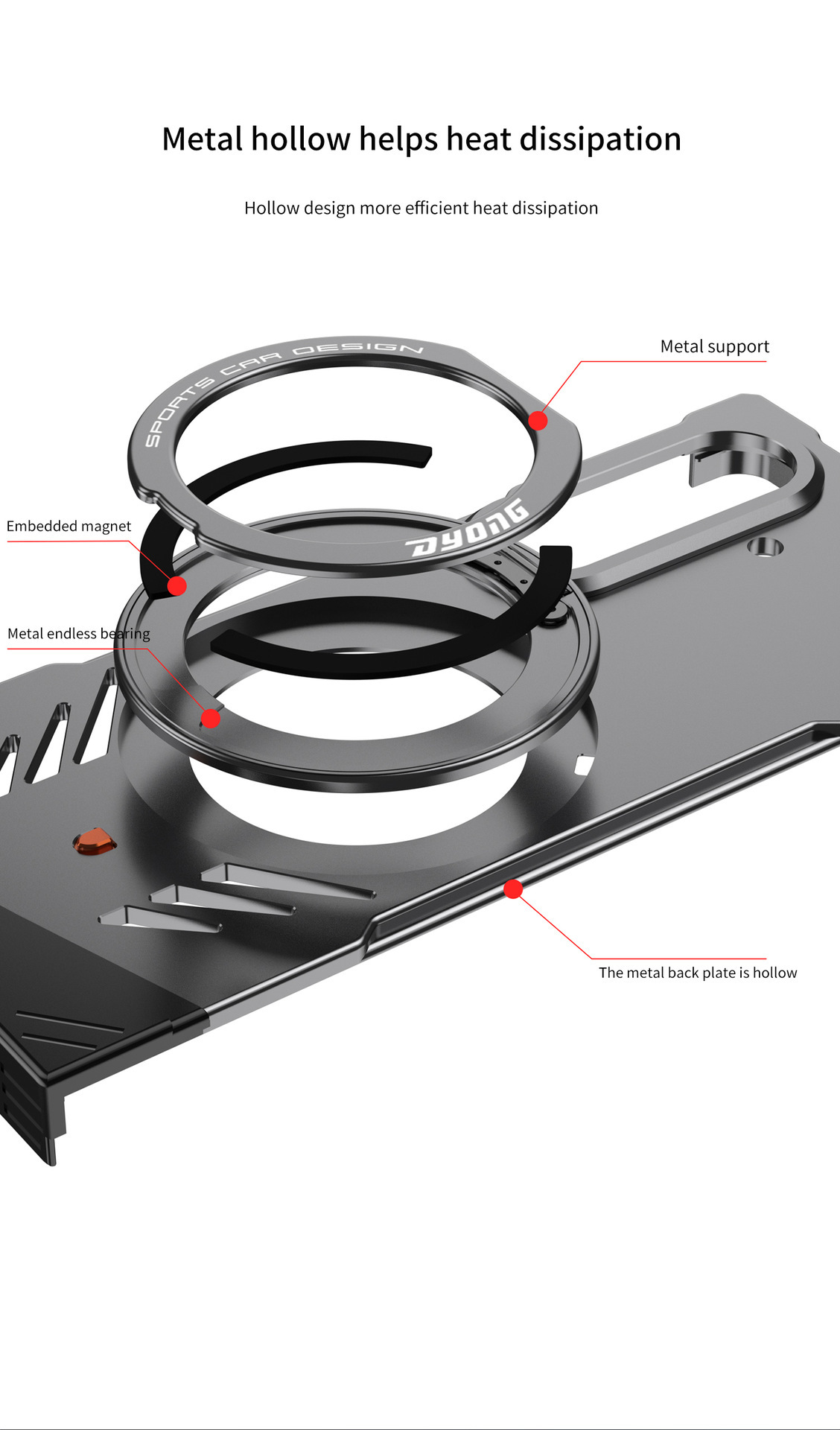 Compatible with Samsung Z Fold7/6 phone case, metal magnetic 360° rotating stand, heat dissipation and drop protection case, cross-border e-commerce.