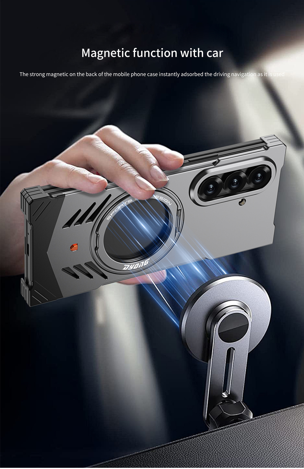 Compatible with Samsung Z Fold7/6 phone case, metal magnetic 360° rotating stand, heat dissipation and drop protection case, cross-border e-commerce.