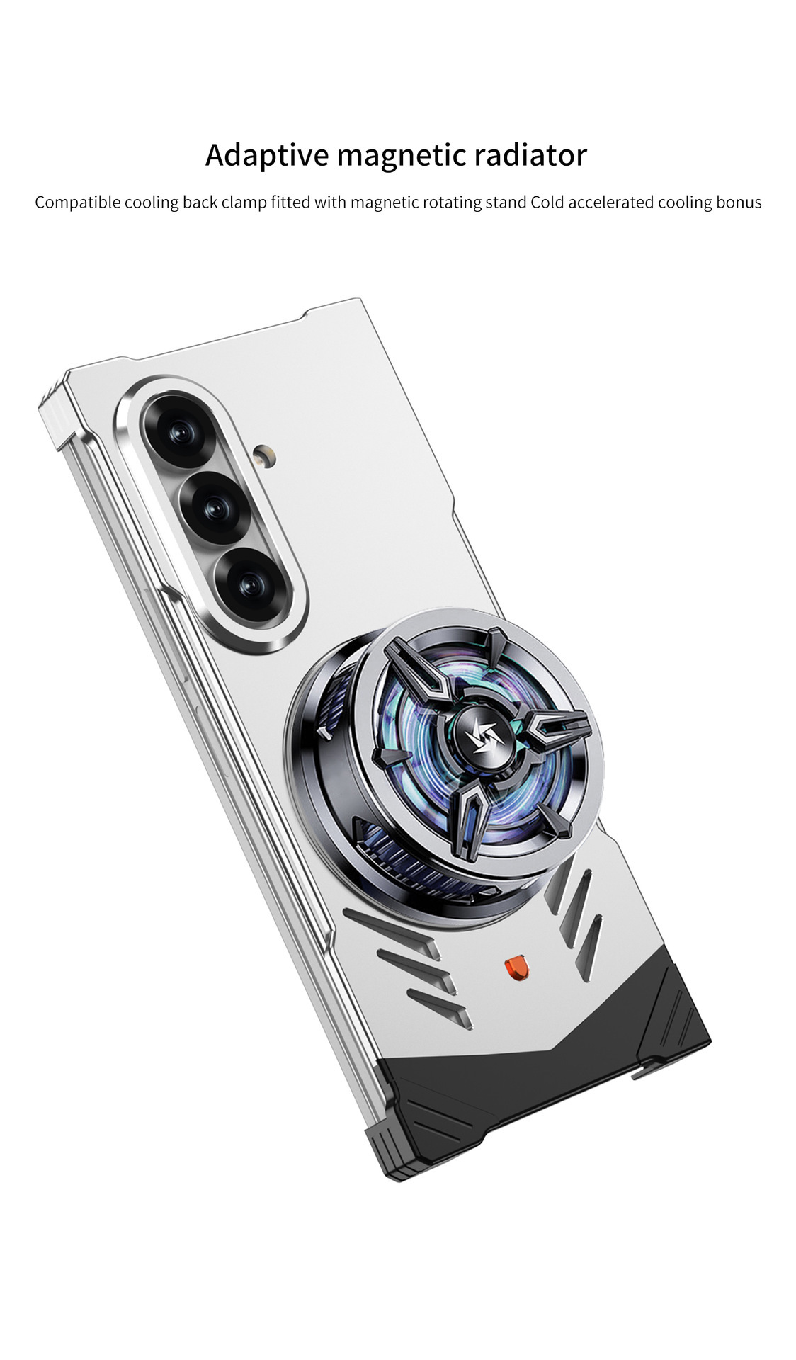Compatible with Samsung Z Fold7/6 phone case, metal magnetic 360° rotating stand, heat dissipation and drop protection case, cross-border e-commerce.