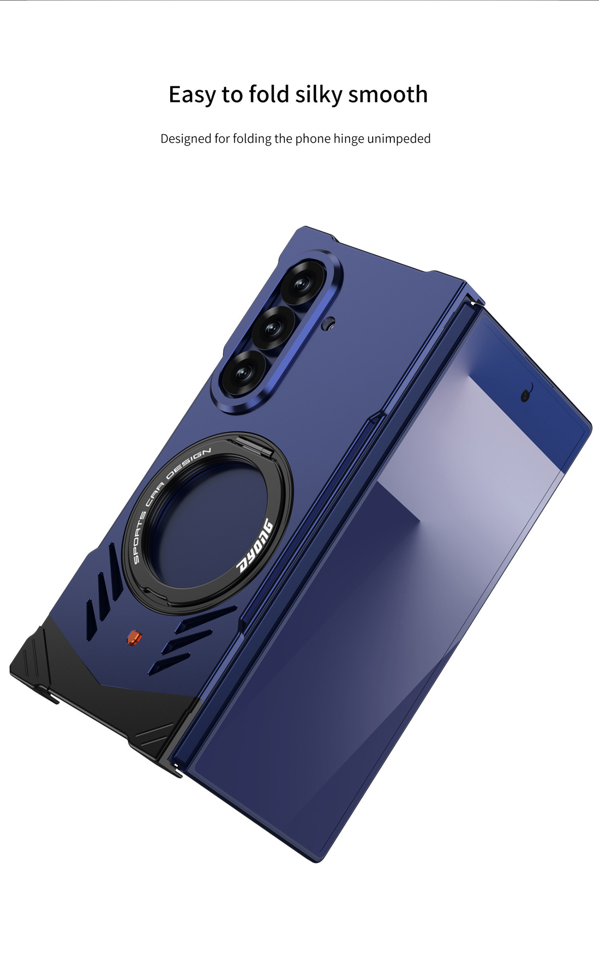 Compatible with Samsung Z Fold7/6 phone case, metal magnetic 360° rotating stand, heat dissipation and drop protection case, cross-border e-commerce.